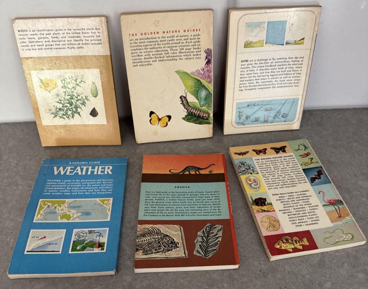 Lot of 6 1950’s/60’s Golden Nature Guide Vintage Children’s Science PB Books MCM