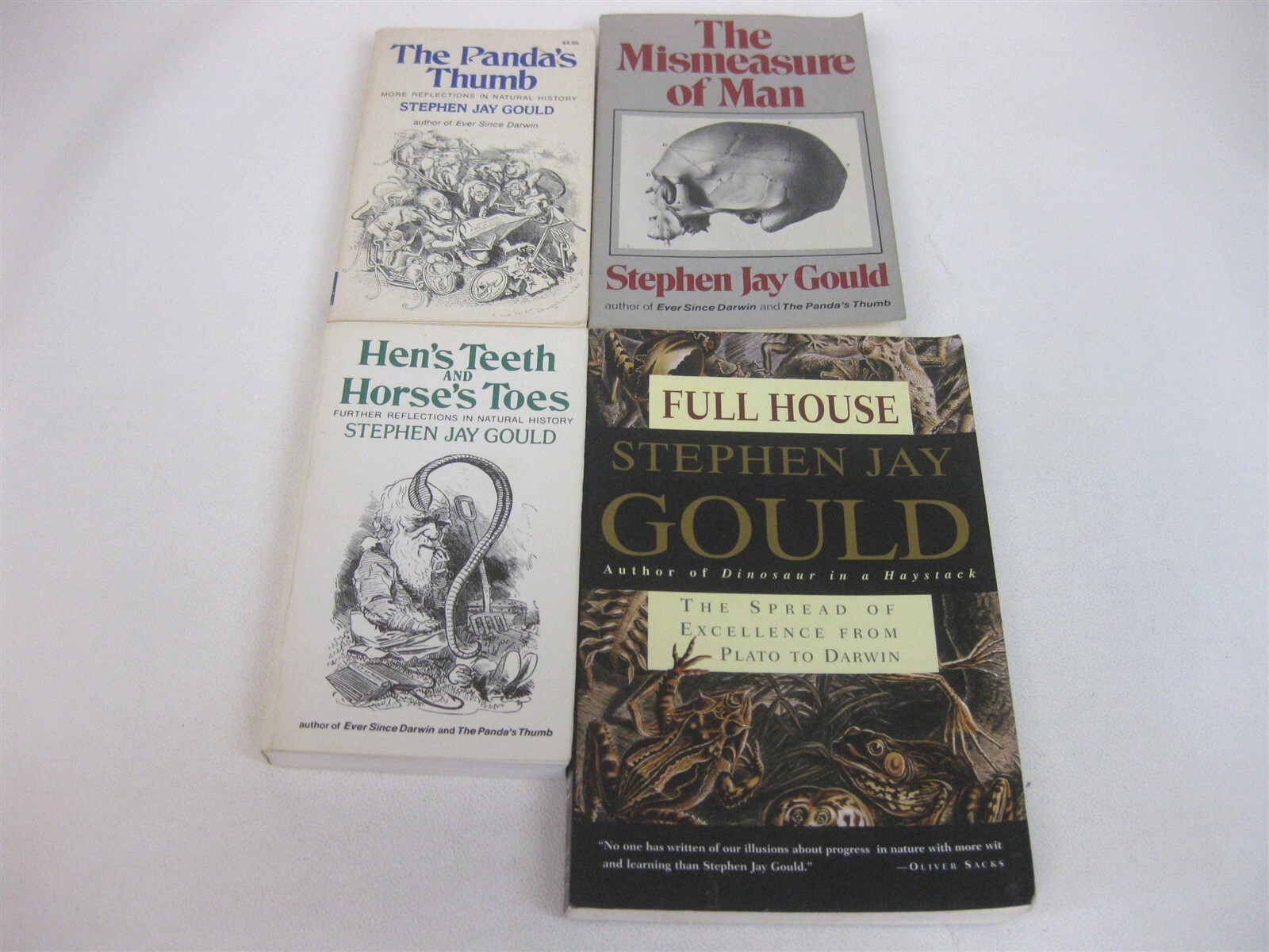 Stephen Jay Gould * Lot 4 Pandas Thumb Mismeasure of Man Hens Teeth Full House