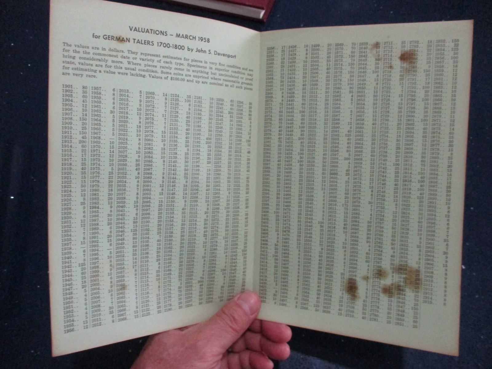 GERMAN TALERS 1700-1800 w/ORIG VALUE SHEET! Book by John S Davenport SIGNED!