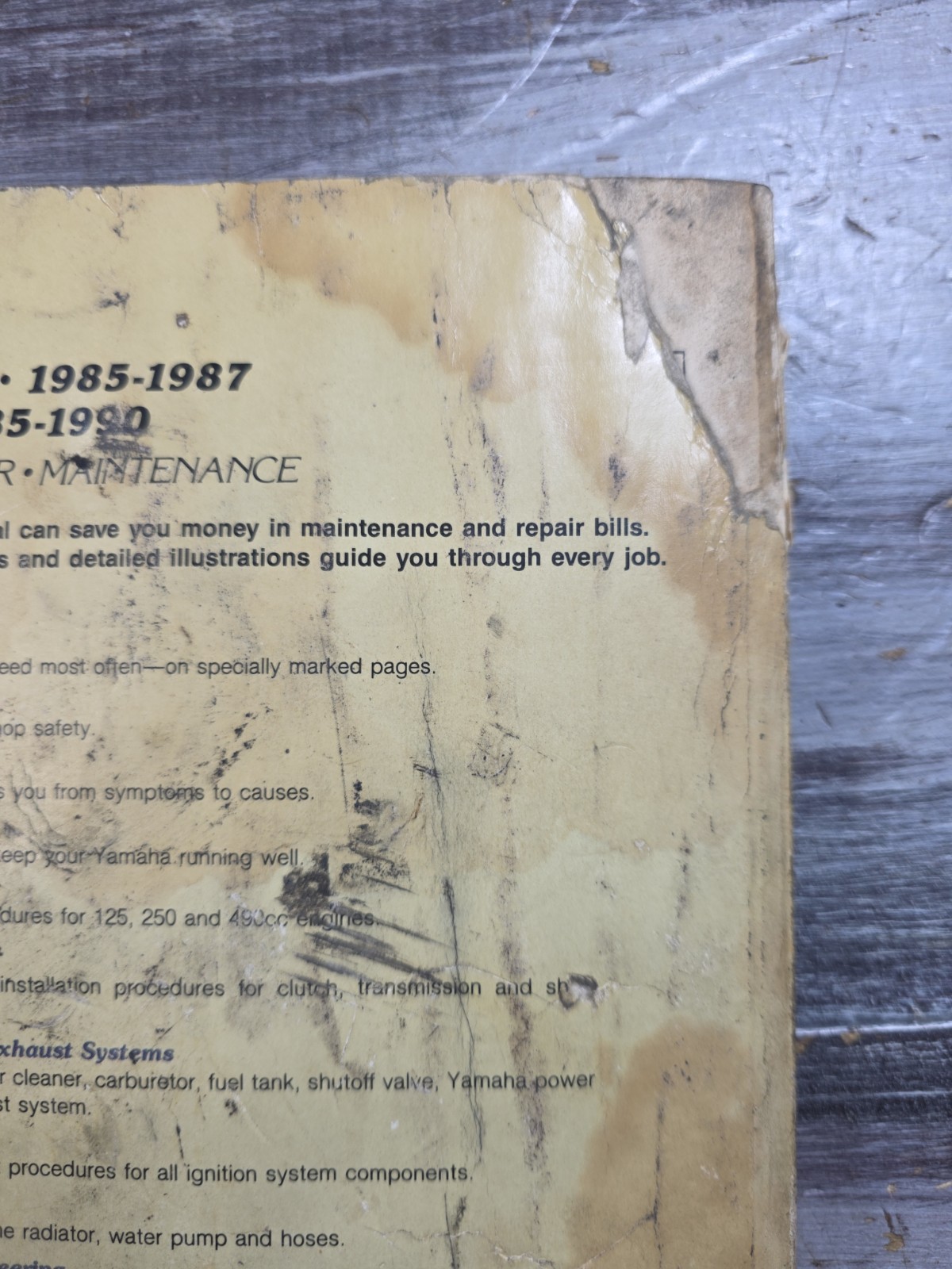 Clymer Service Repair Maintenance Manual M390 Yamaha YZ125-250 1985-1987 YZ490