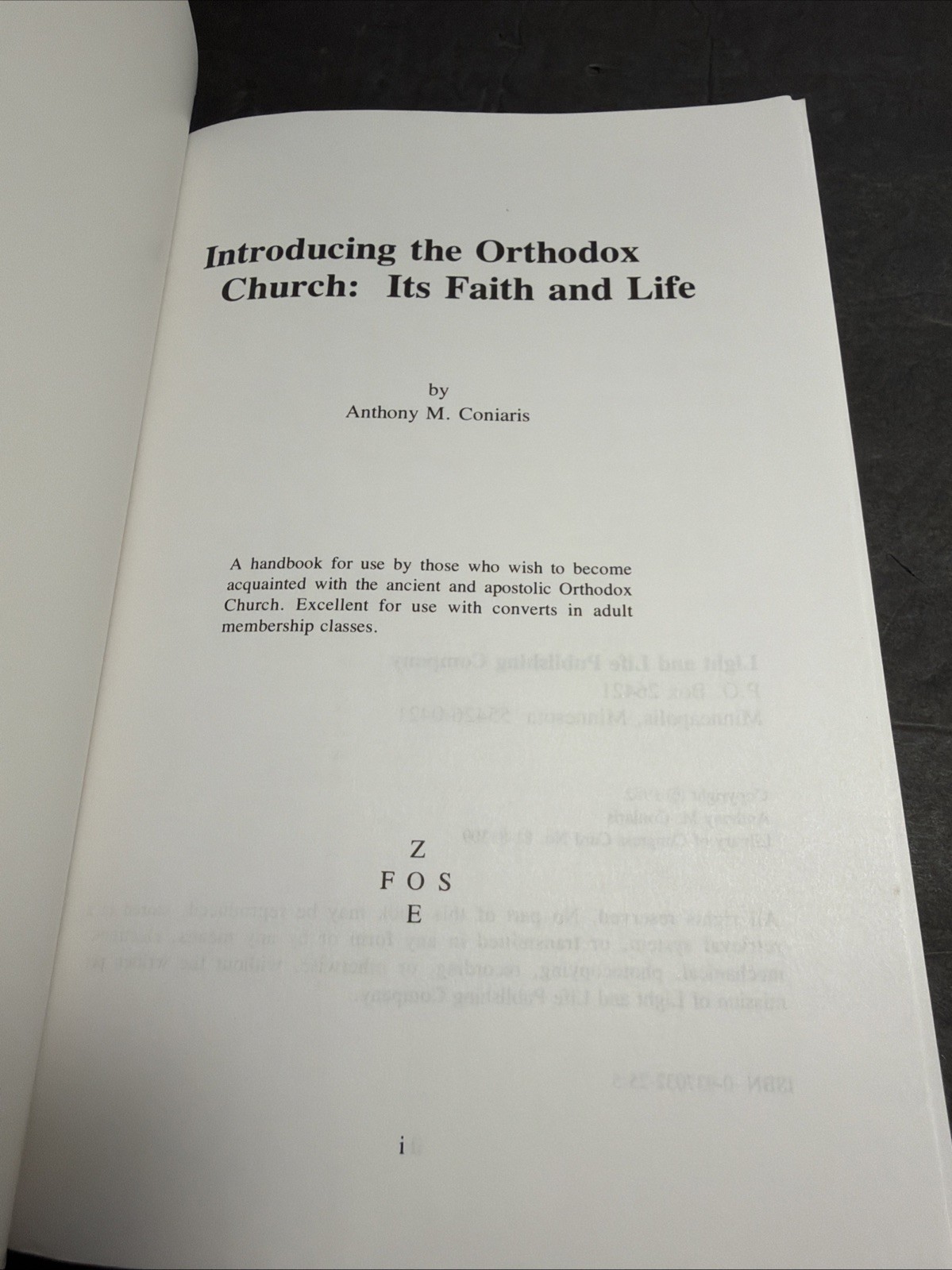 Introducing The Orthodox Church Anthony Coniaris Paperback 1982 17th Printing