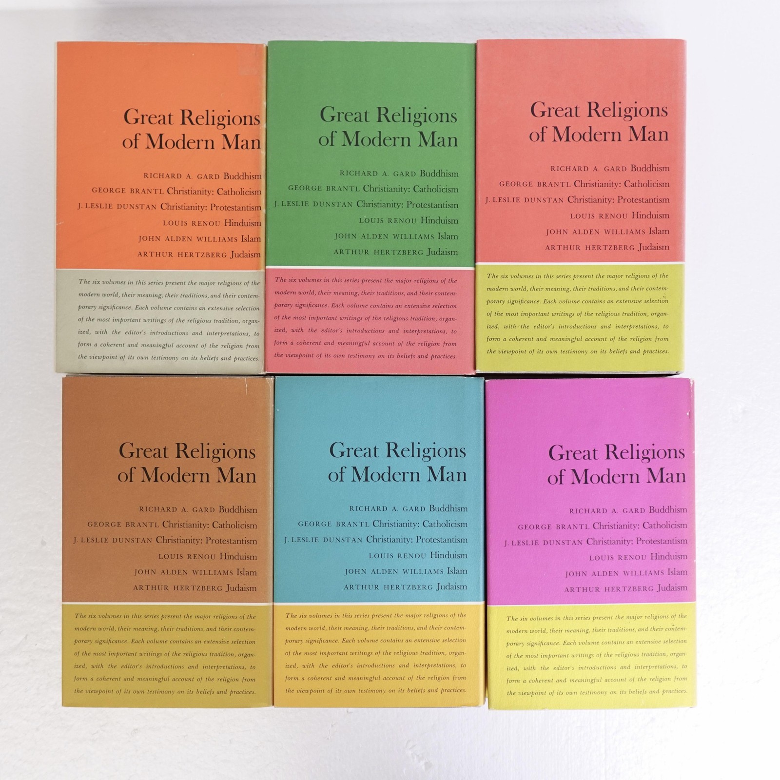 Vintage Great Religions Of Modern Man Boxed Set 6 Books 1961 George Braziller HC