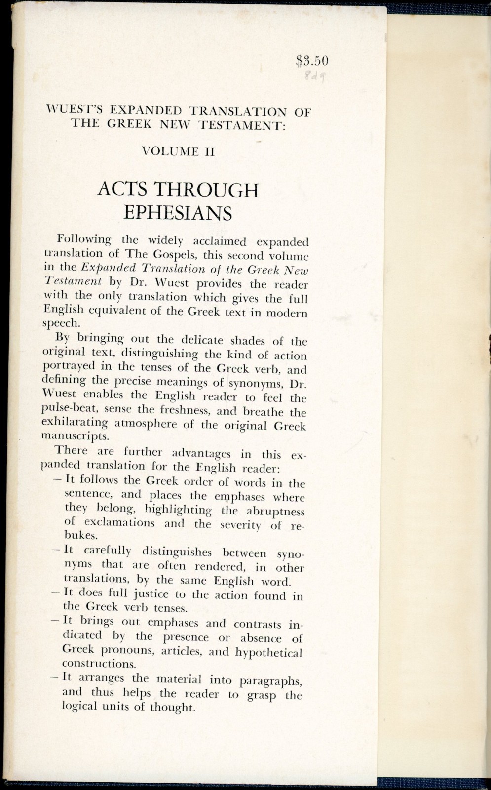 Acts Through Ephesians by Kenneth S Wuest (1958, Hardcover)