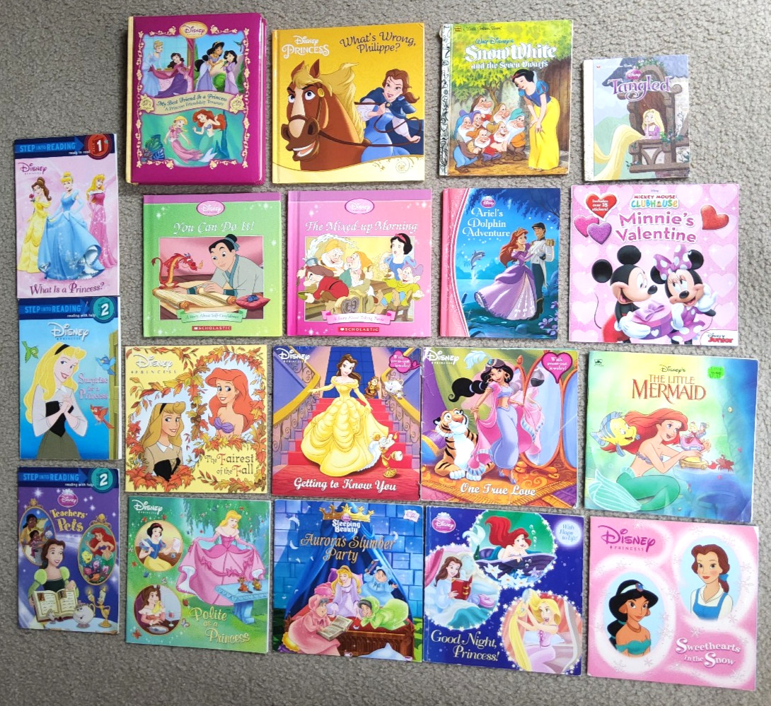 Disney Princess Step into Reading Story Book Collection PB HC lot of 19