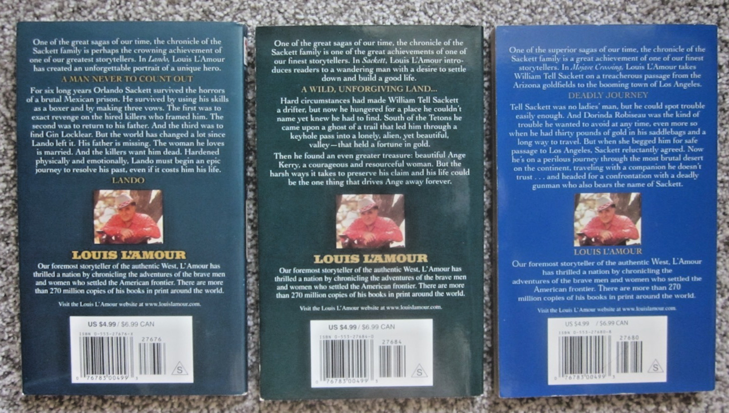 THE SACKETTS by LOUIS L’AMOUR / BKS 1-17 excl 6.5 & 8.5 / 17 PB / BANTAM