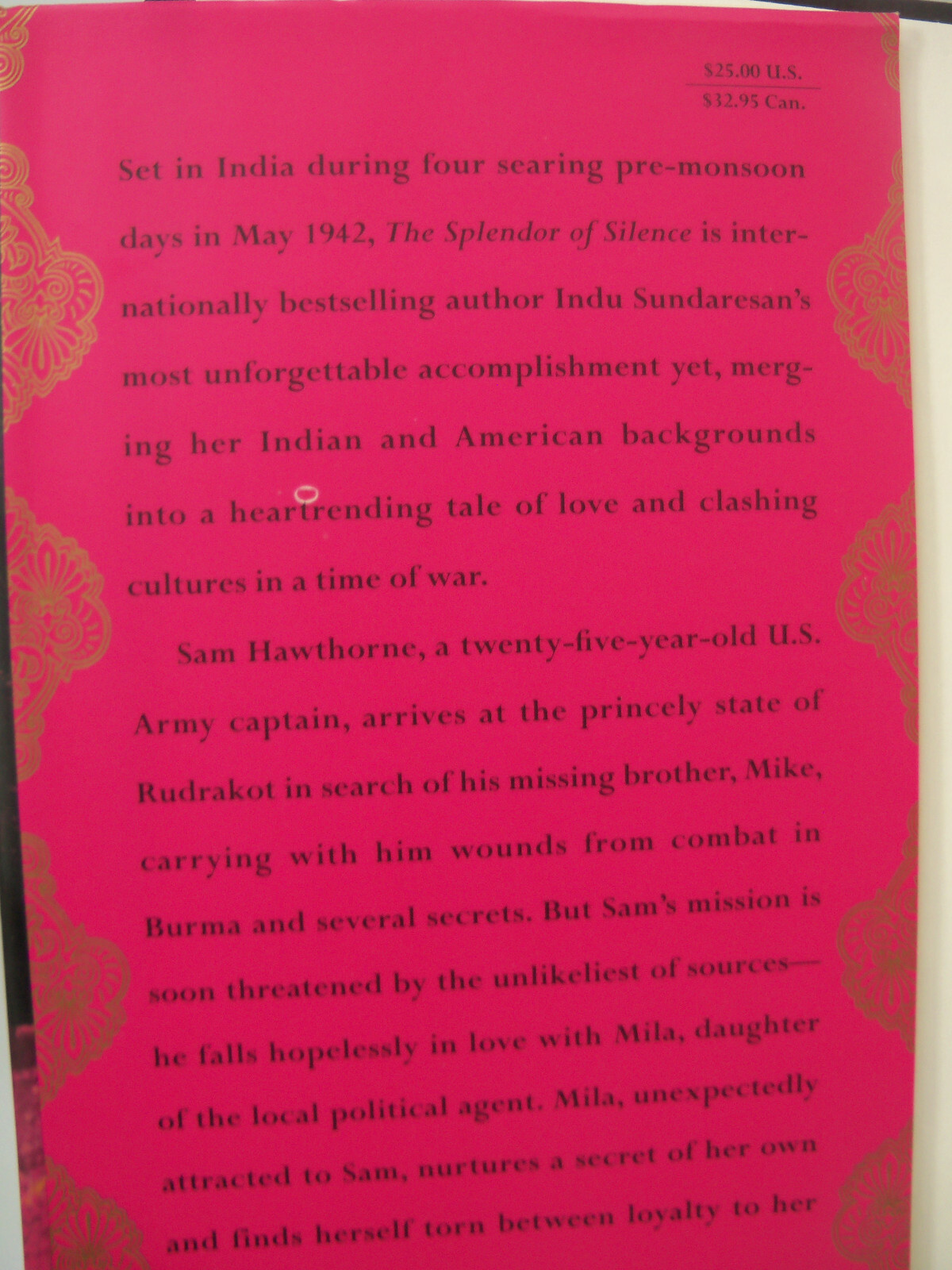 The Splendor of Silence by Indu Sundaresan (2006, Hardcover) Signed First