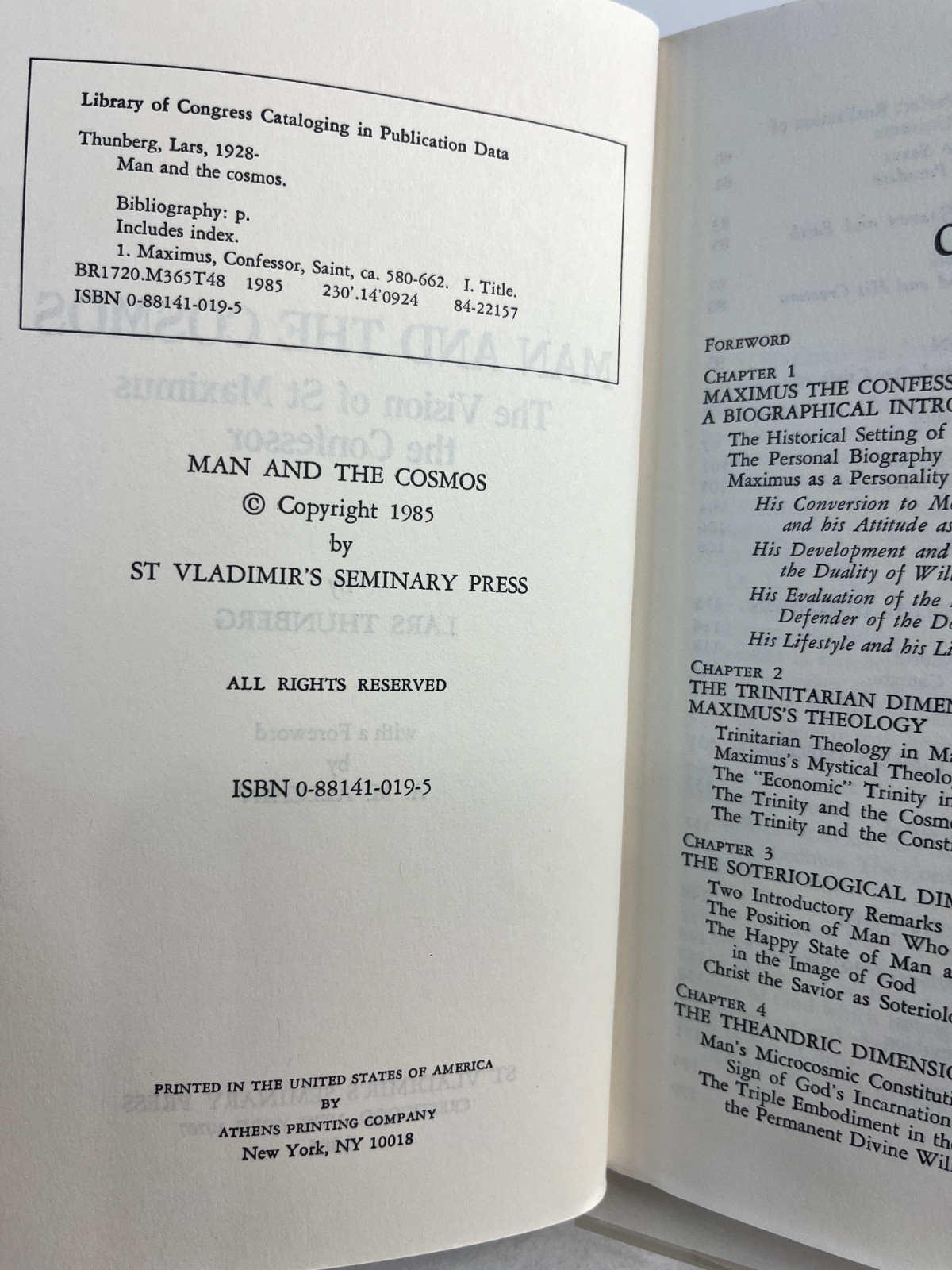 Man and the Cosmos: The Vision of St. Maximus the Confessor By Lars Thunberg