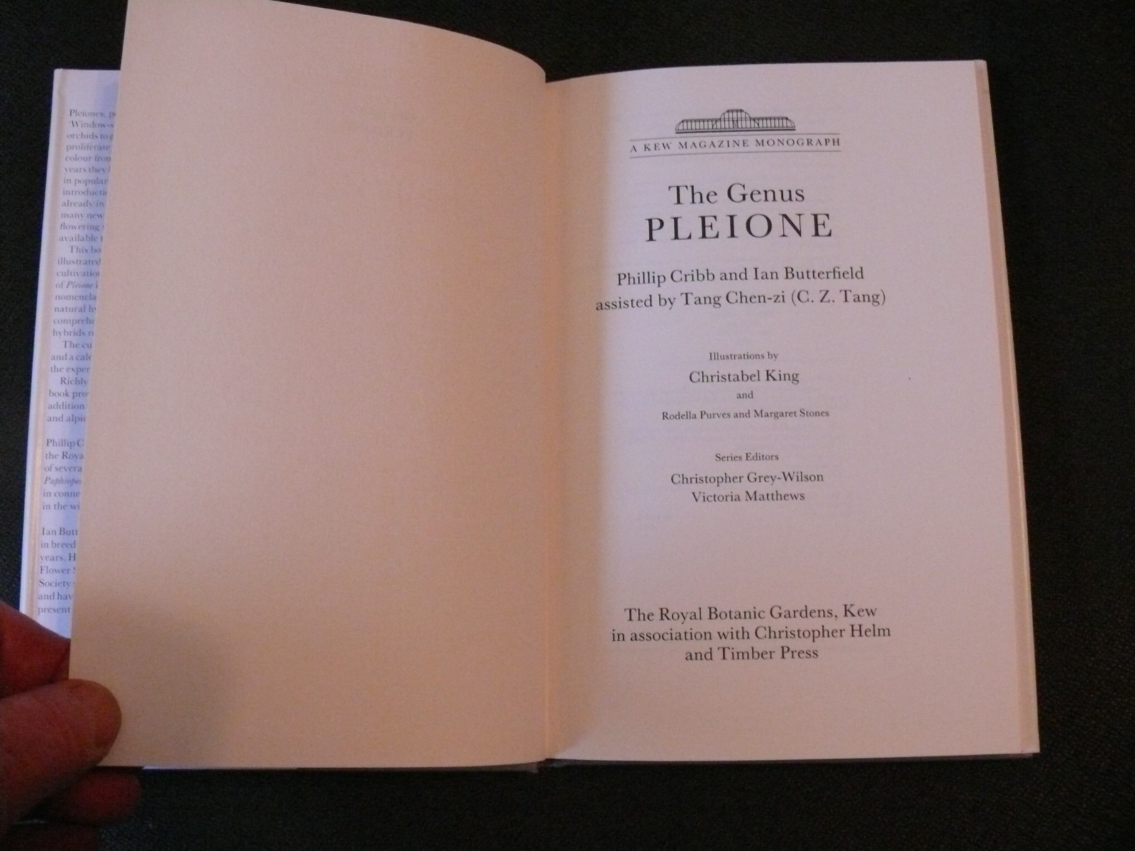The Genus Pleione A Kew Magazine Monograph by Phillip Cribb and Ian Butterfield