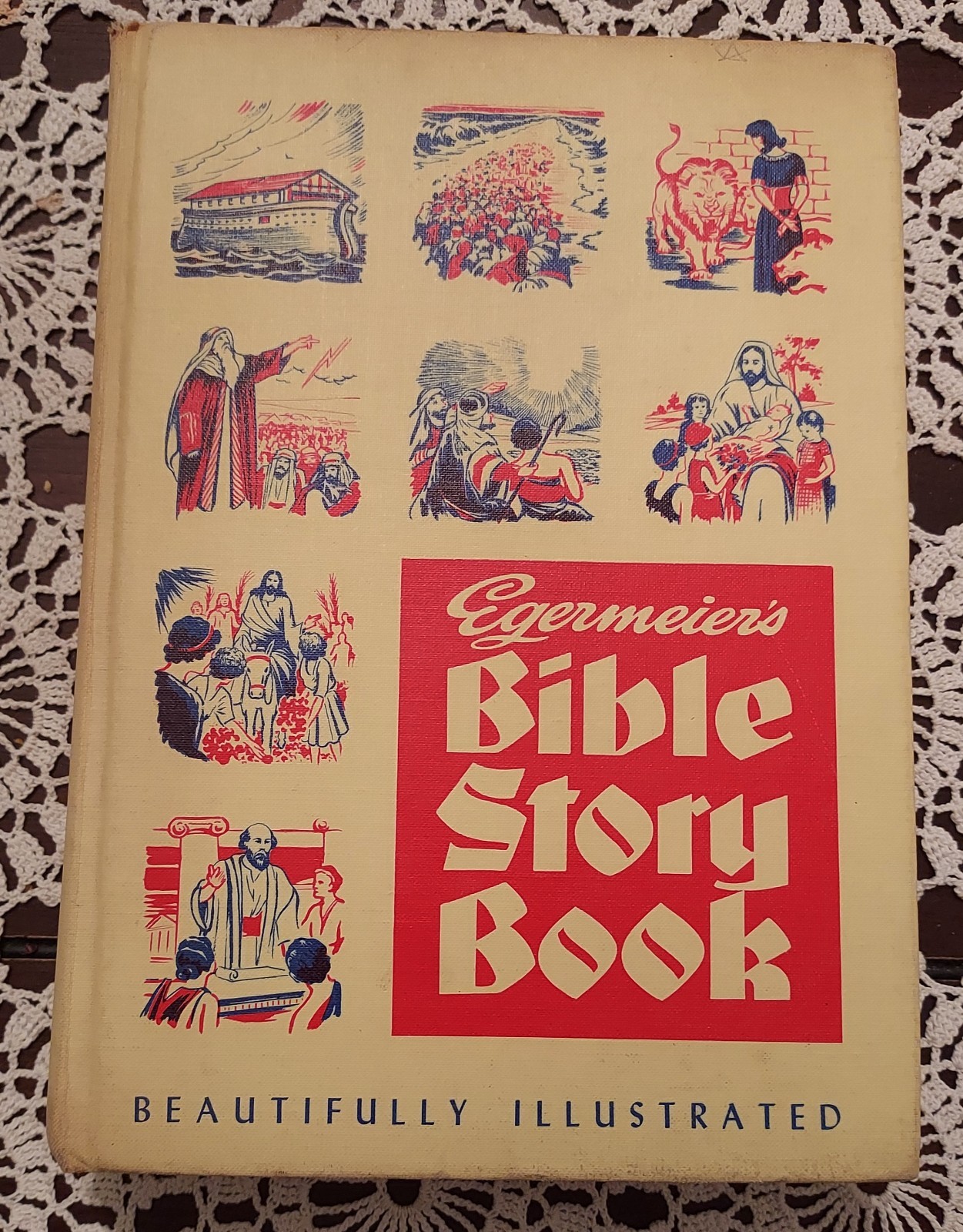 Vintage 1955 Egermeier’s Illustrated Bible Story Book Hardcover Christian