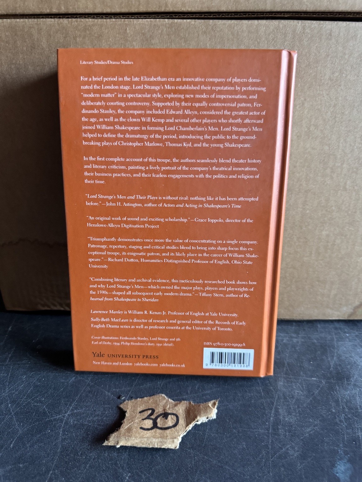 Lord Strange’s Men and Their Plays Manley 2014 Yale University Press