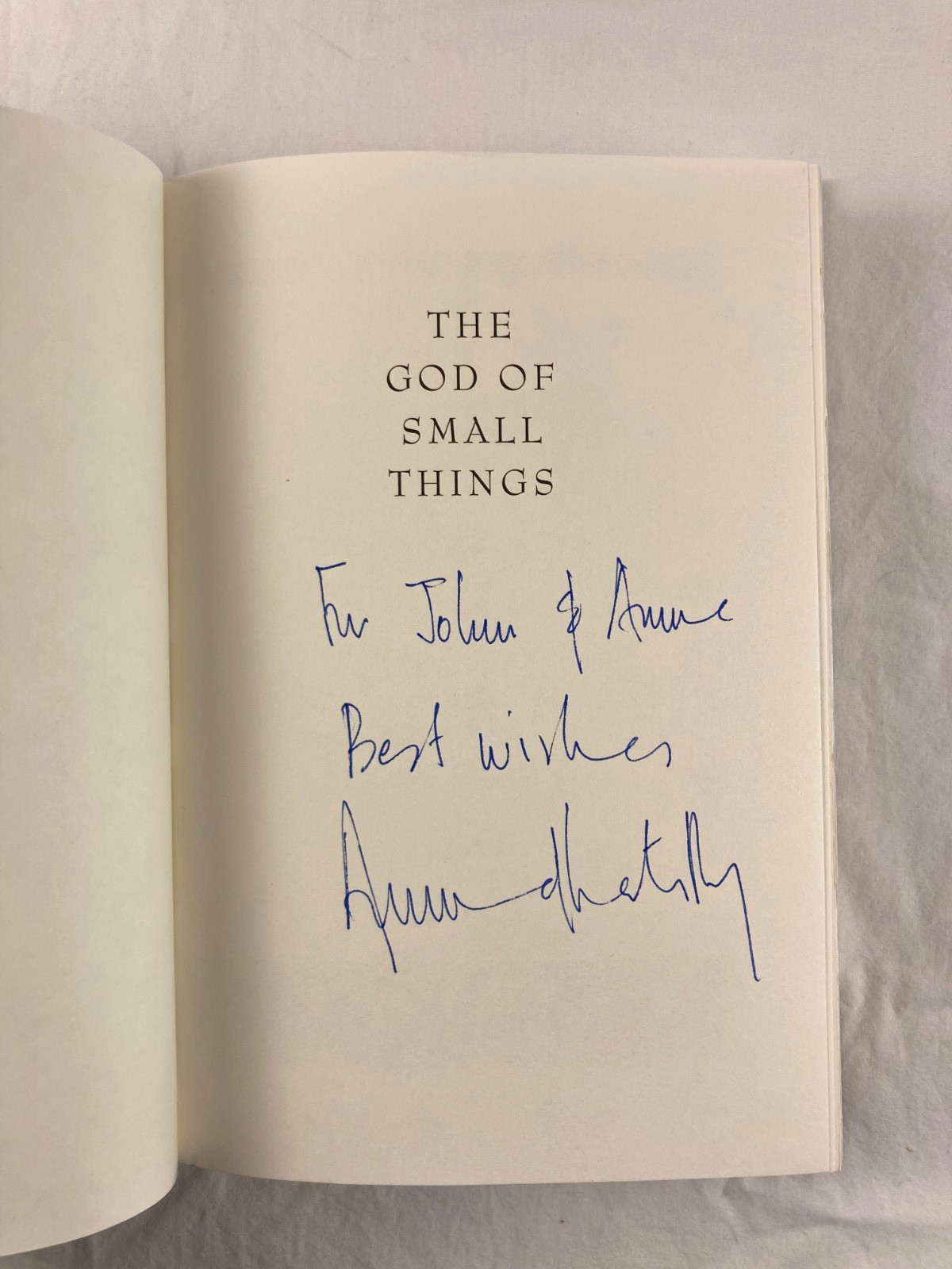 The God of Small Things Arundhati Roy 1997 Signed 1st Edition 2nd Print VG HC/DJ