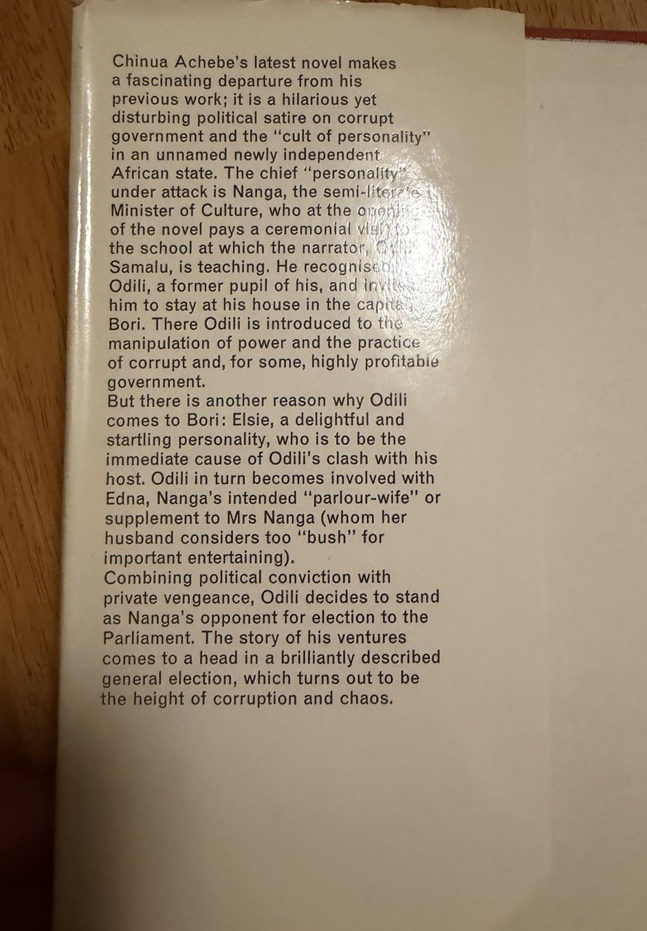 1st Edition A Man Of The People by Chinua Achebe, 1966, Hardcover