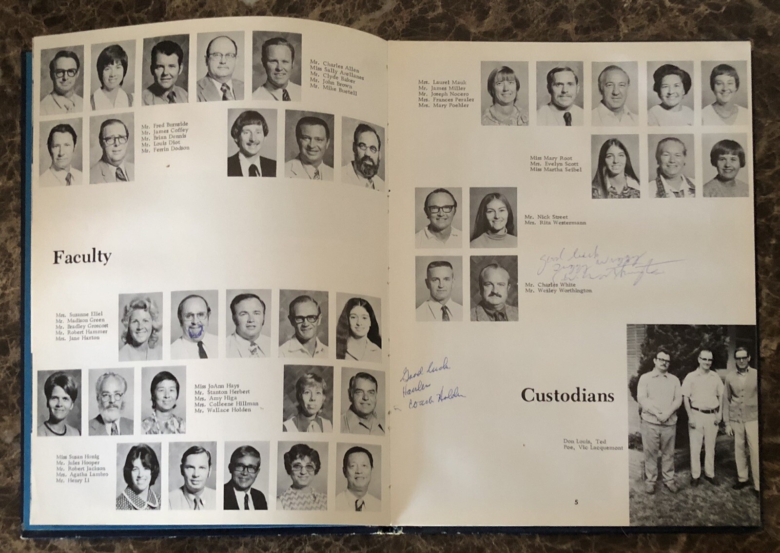 Vintage 1973 Bellflower California Junior High School Yearbook Chieftain Signed