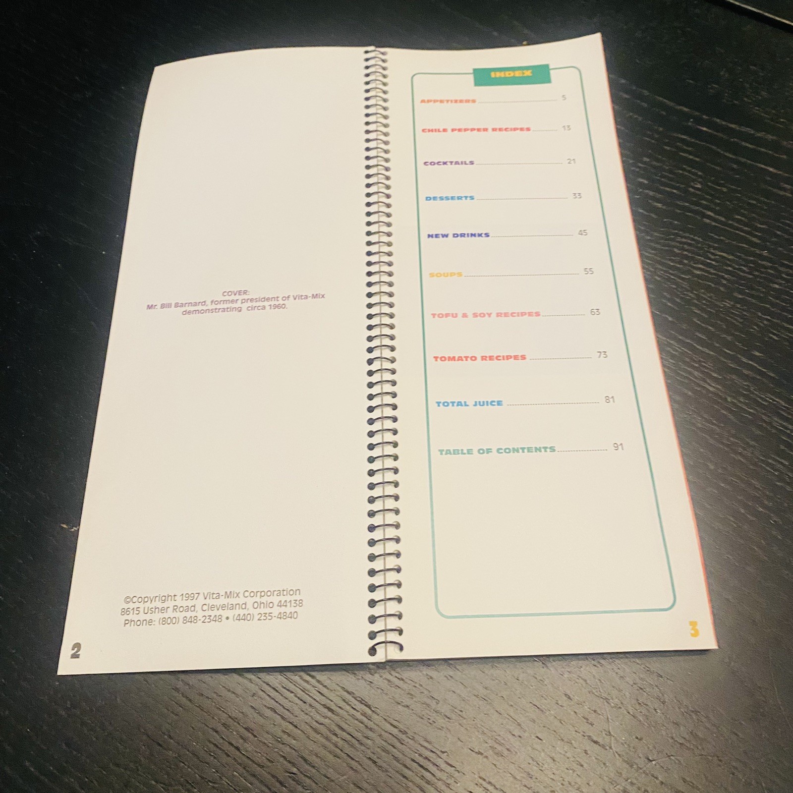 Vita-mix Vitamix The Professional Demonstrators Recipe Book 1997