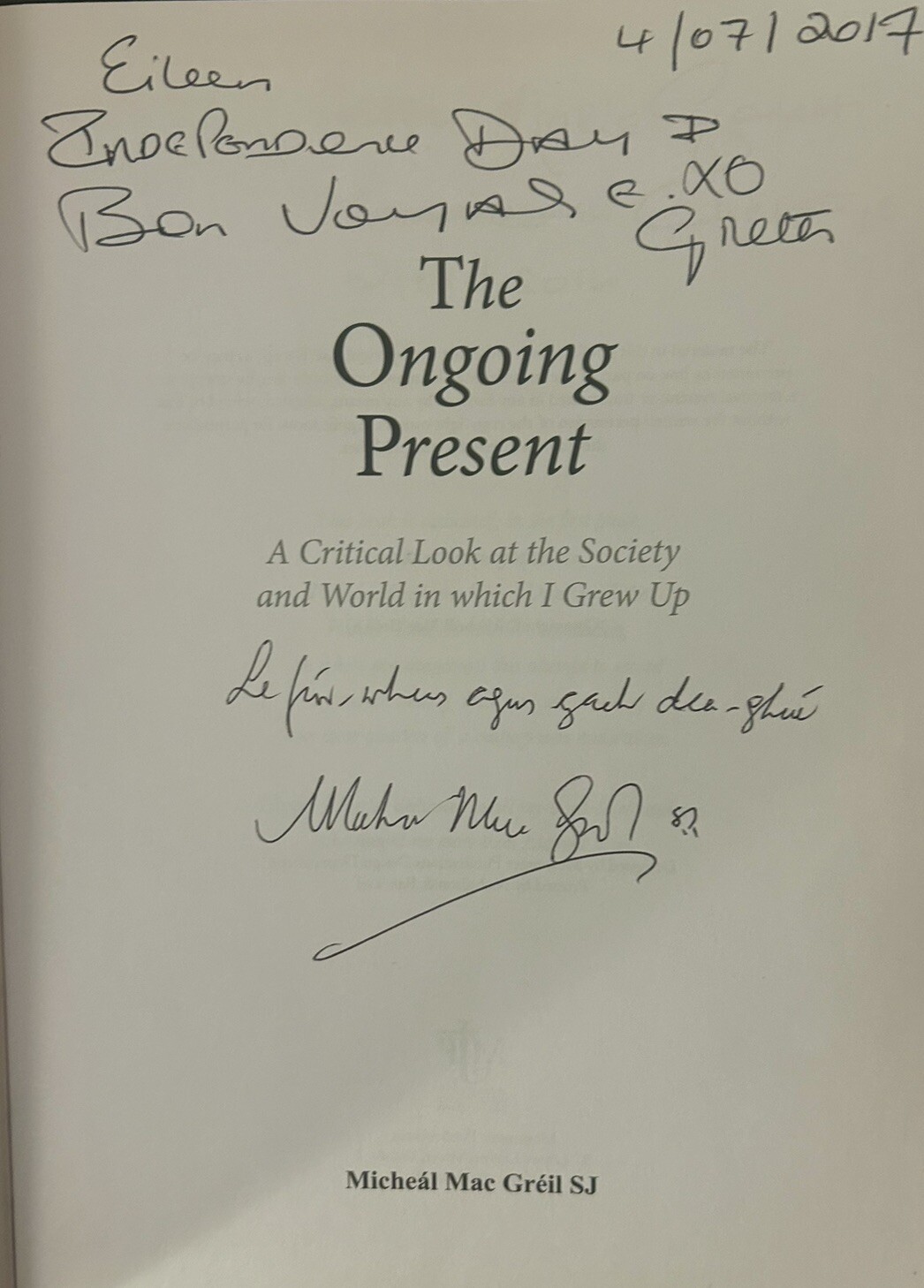 SIGNED Ongoing Present – Micheal McGreil, Messenger Publications, Paperback