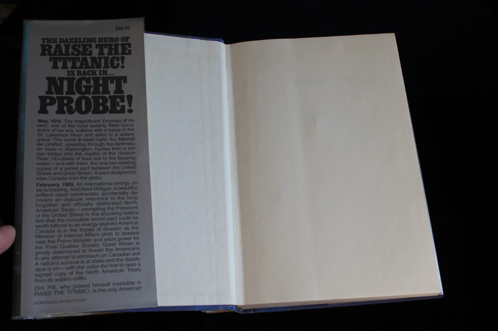 Clive Cussler – NIGHT PROBE! – 1st/1st Hardcover Signed Title Page Night Probe