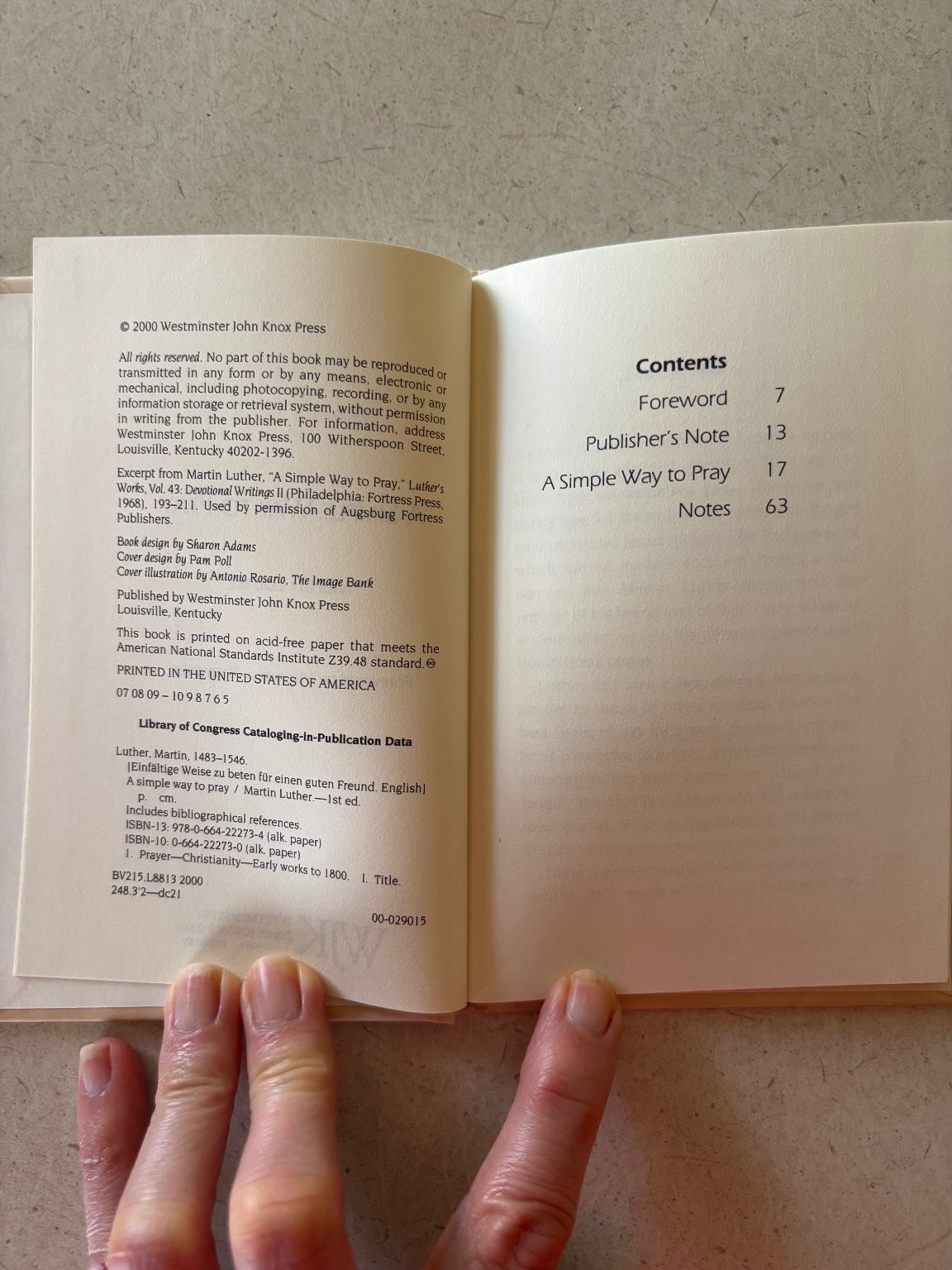 A Simple Way to Pray Martin Luther 2000 1st Ed 5th Printing Prayer Spirituality
