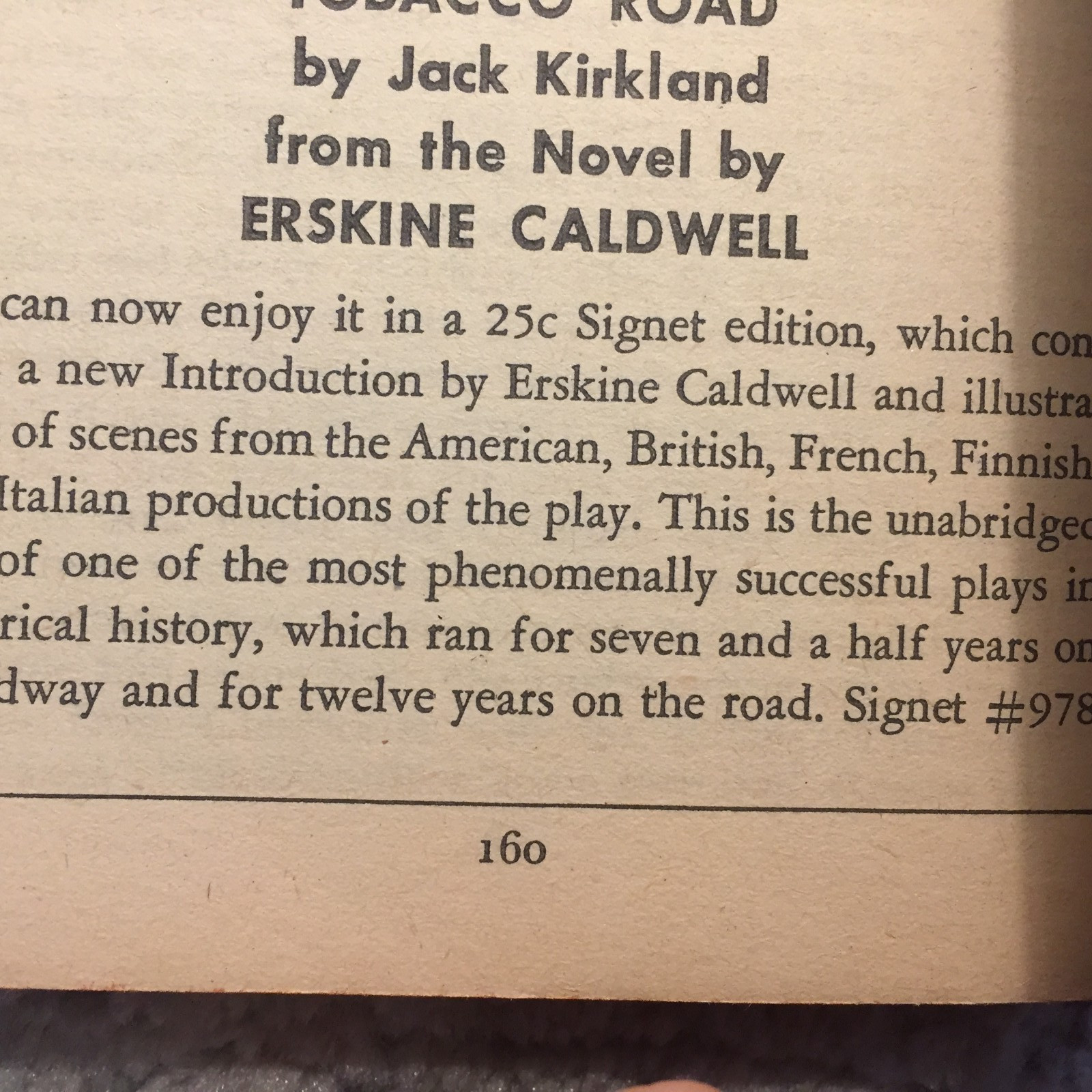 A Lamp For Nightfall Erskine Caldwell 1954 Signet Books American Small Town Book