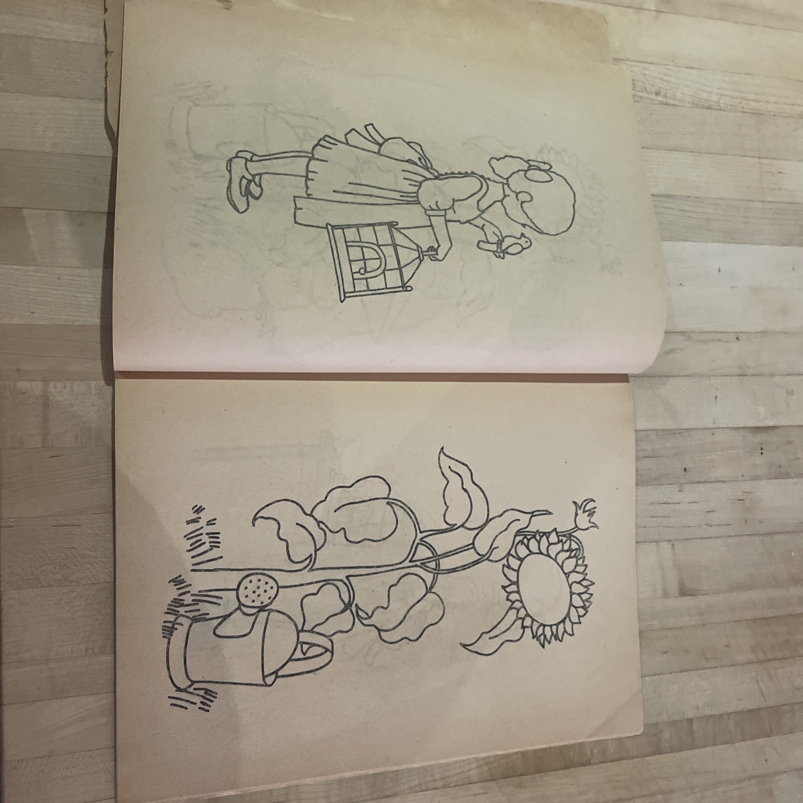 Holly Hobbie Nature Friend Coloring Book Vtg Aged Pages 1976 Slightly Distressed