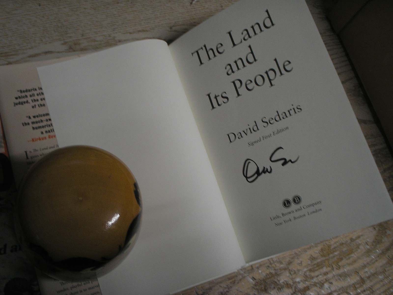 SIGNED 1st print THE LAND AND ITS PEOPLE : Essays by David Sedaris New Hardcover