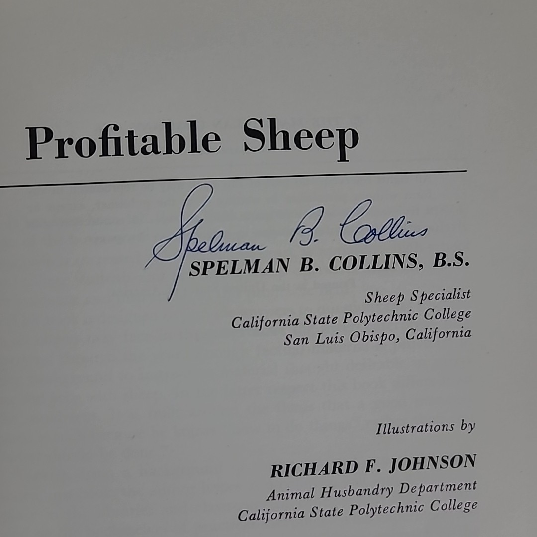 **SIGNED COPY** Profitable Sheep by Spelman B. Collins 1956 Vintage First Ed. HC
