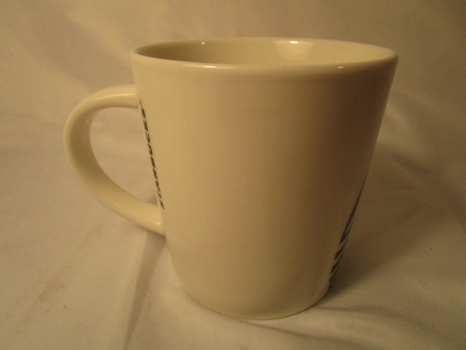 STARBUCKS 14 OZ GREEN SIREN MERMAID LOGO WHITE D HANDLE COFFEE MUG CUP