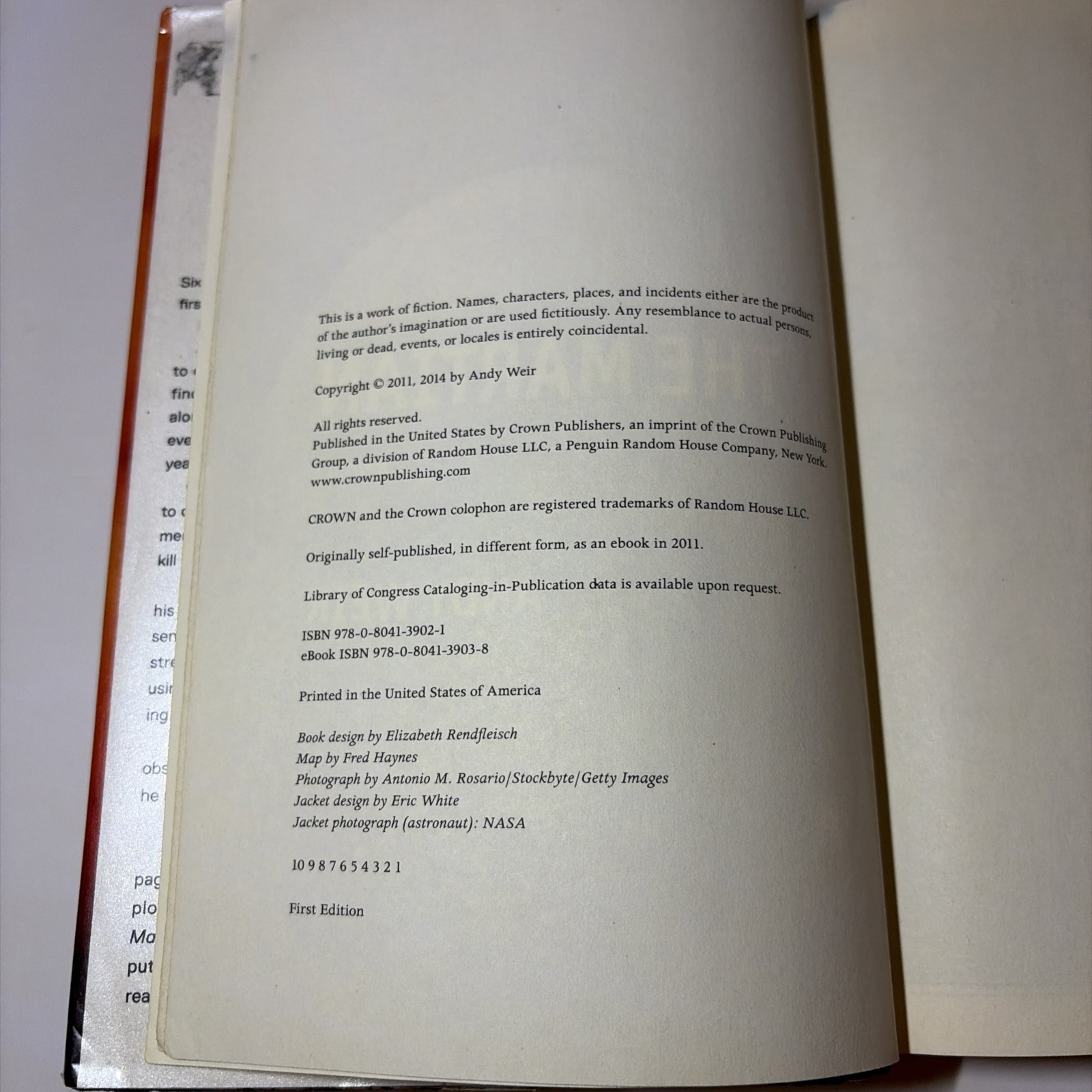 The Martian by Andy Weir 2014 1st Print / 1st Edition Hardcover (SEE DETAILS)