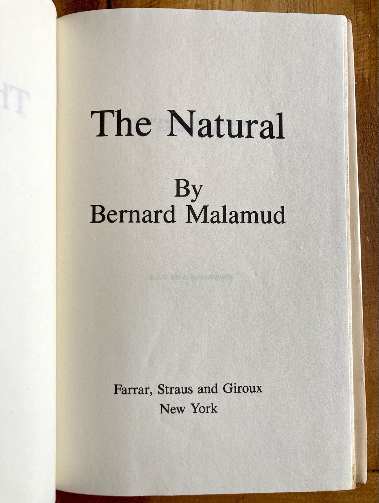 THE NATURAL by BERNARD MALAMUD 1952 BCE VINTAGE HC/DJ BASEBALL LITERATURE NOVEL