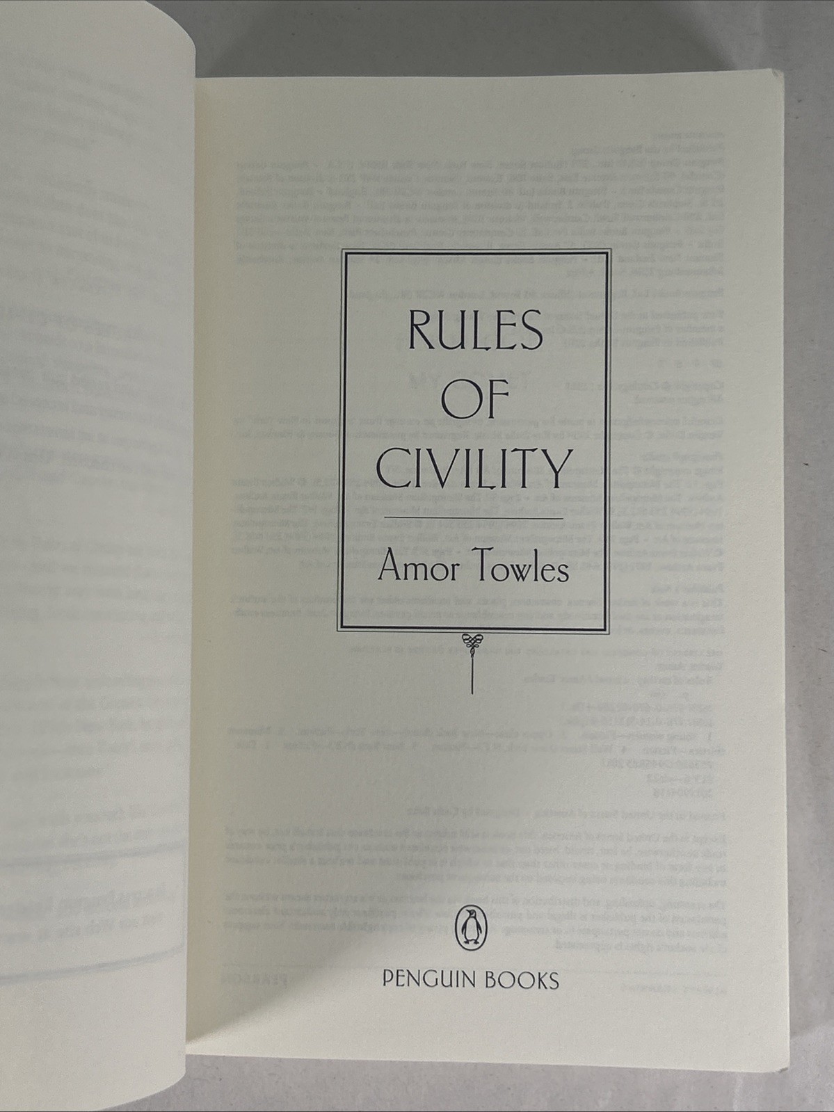 Rules Of Civility A Novel – Amor Towles
