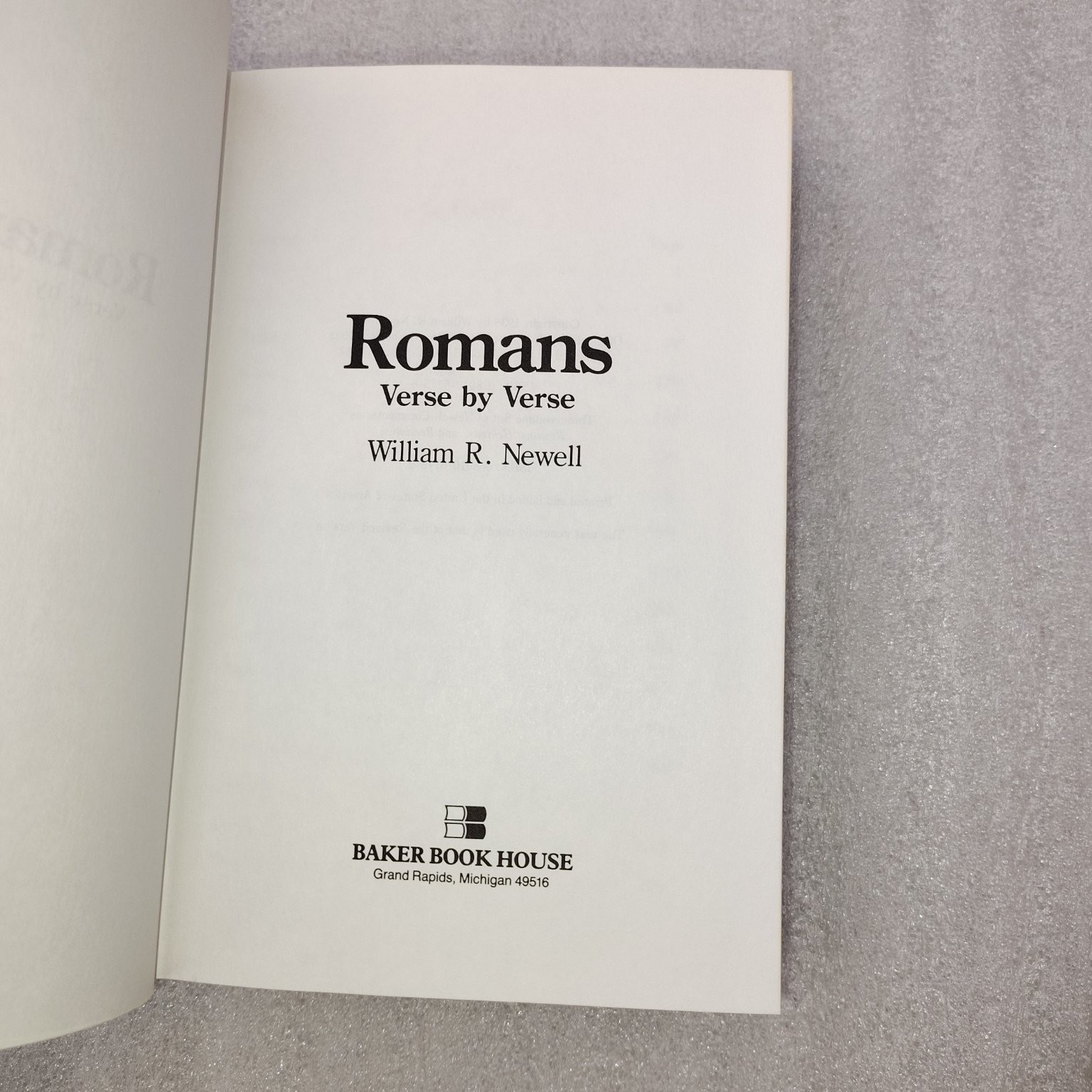 Newell Commentaries Romans Hebrews Revelation Set 1987 Baker Book House