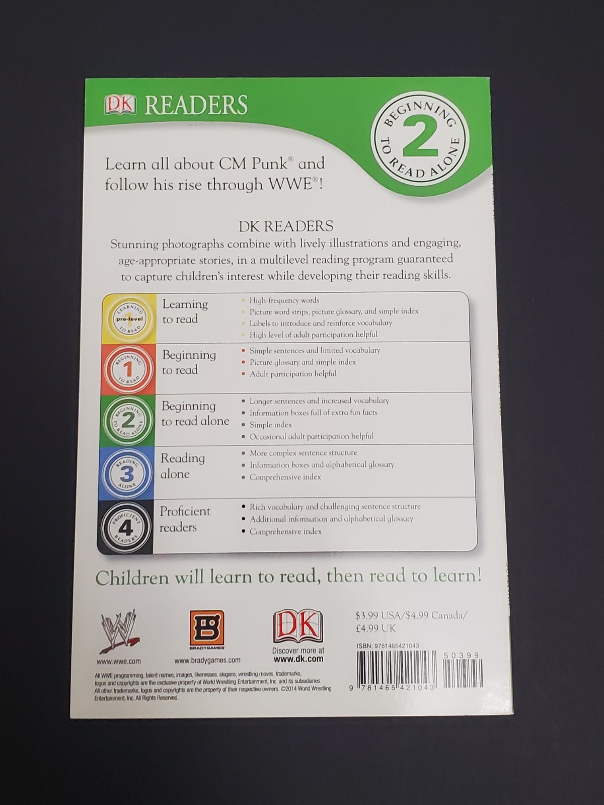 DK Reader Level 2: WWE CM Punk Second Edition Kevin Sullivan New