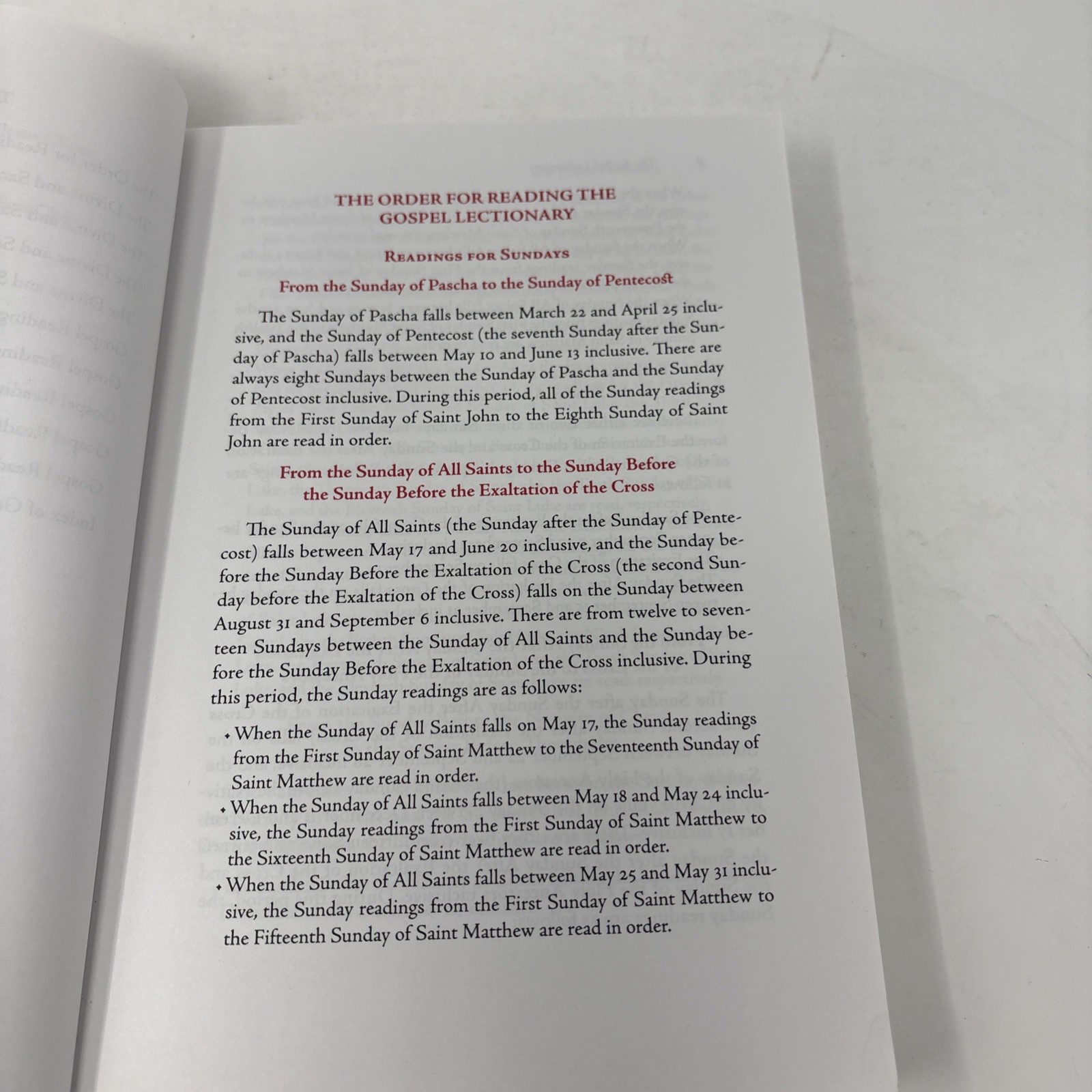 The Gospel Lectionary The Evangelion Of The Greek Orthodox Church