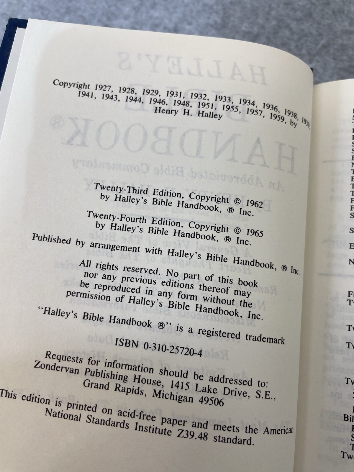 Halley’s Bible Handbook, New Revised Edition, Hardcover, 1965