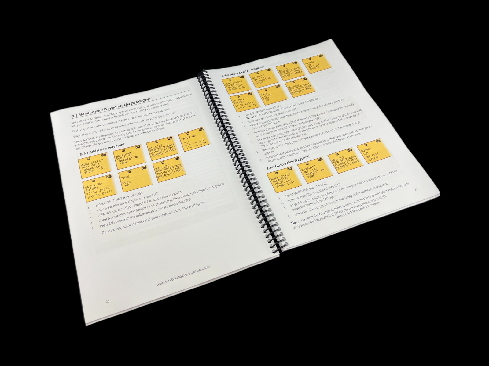 Lowrance LVR 880 VHF Radio Operator Manual Instructions: 76 Pages, Color, Coiled