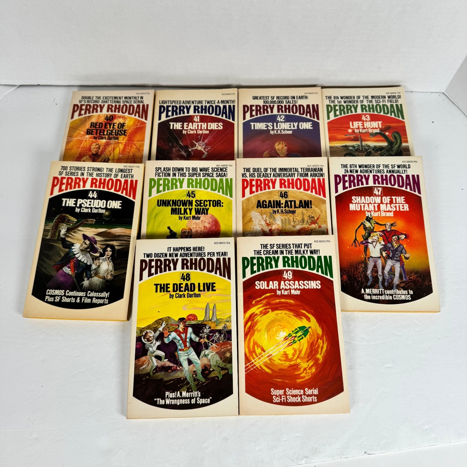 Perry Rhodan Books 40-49 Lot Ace First Printing 1974 Sci-Fi Space Opera Vintage