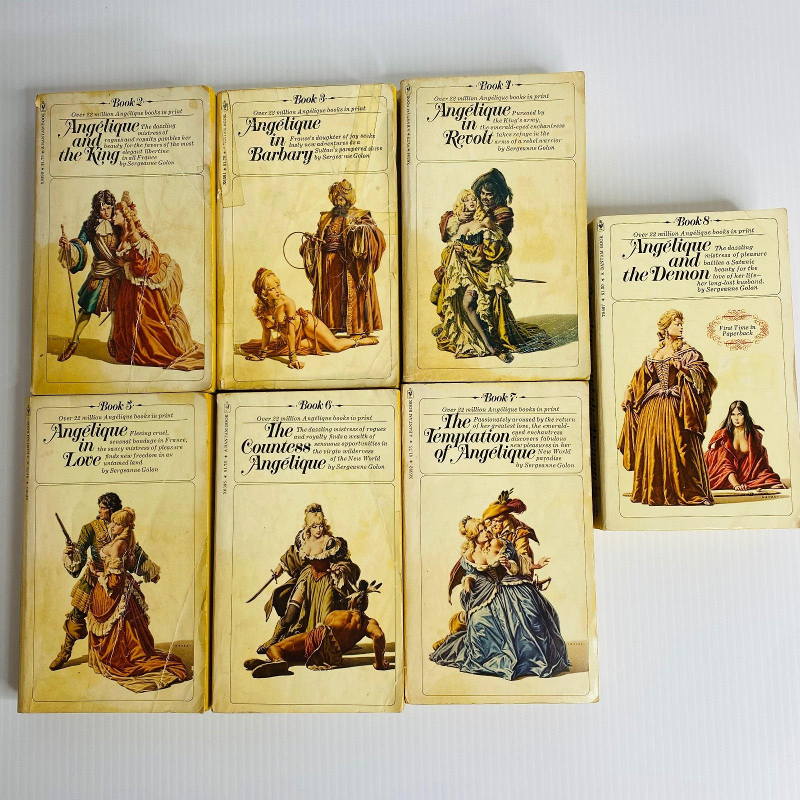 Sergeanne Golon – Angelique Books #2-8 (Lot of 7) Vintage Bantam Romance PB