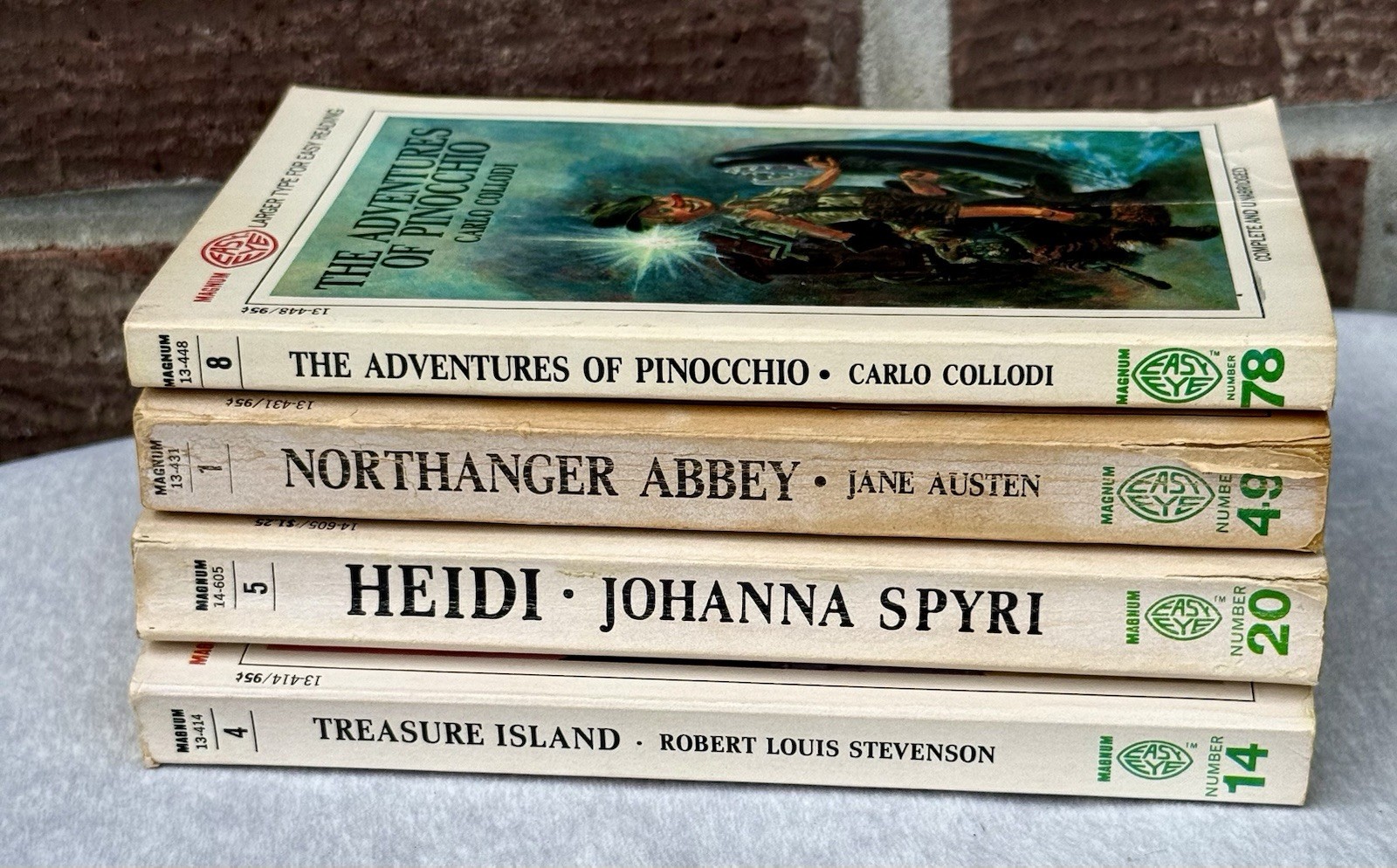 Magnum Easy Eye Books Pinocchio Heidi Treasure Island Northanger Abbey Vintage 4