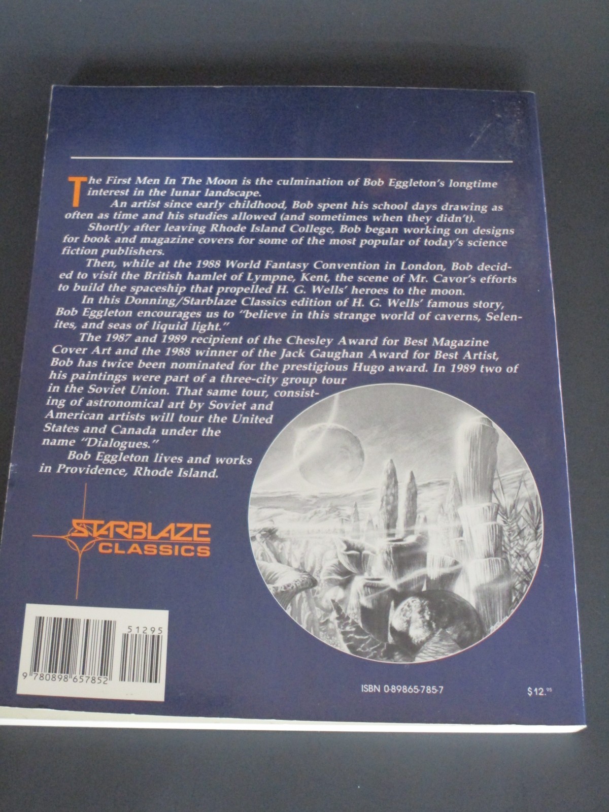 First Men in the Moon by H. G. Wells. Signed by Bob Eggleton-Illustrator. SC ’89