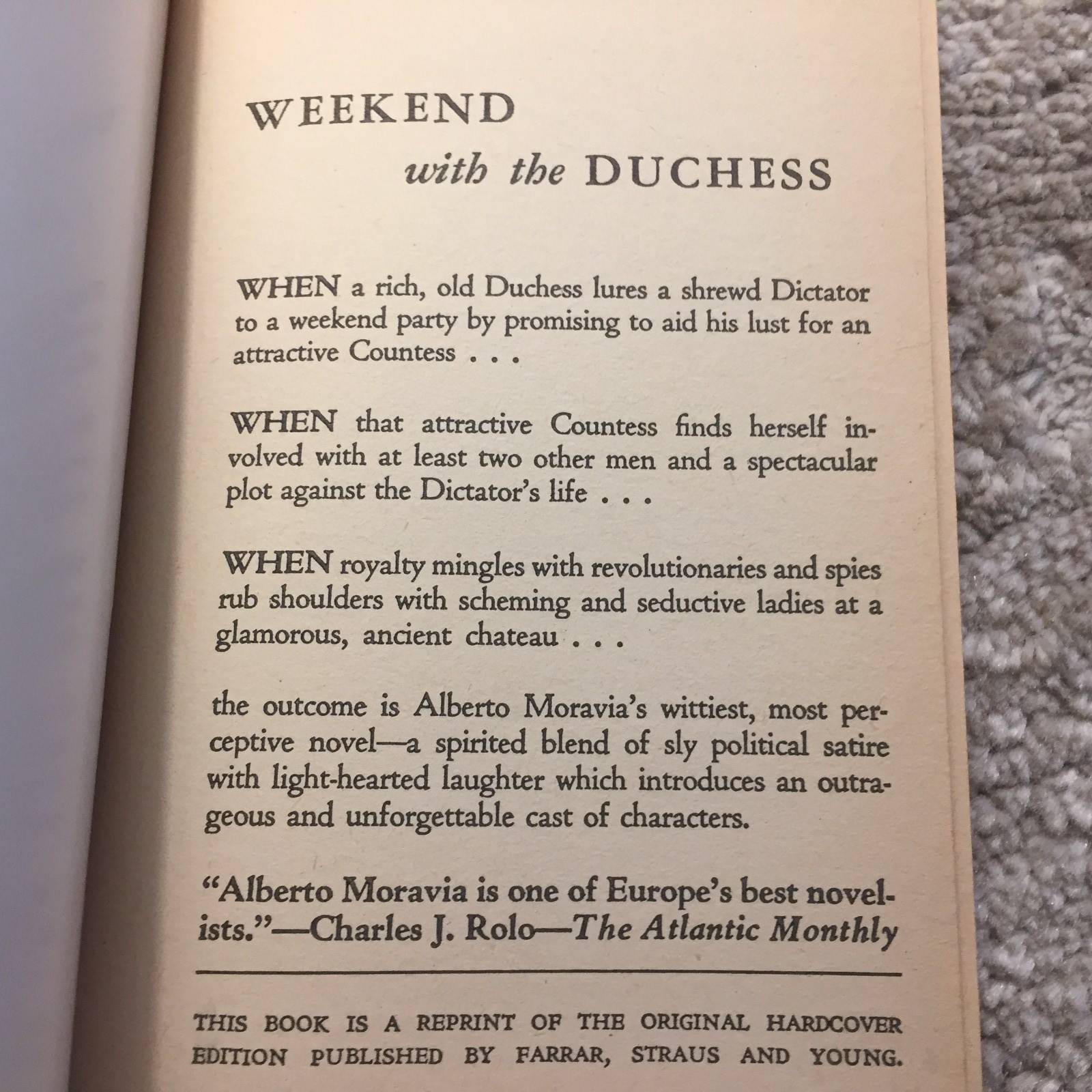 The Fancy Dress Party Alberto Moravia 1954 Signet Allegorical Political Satire