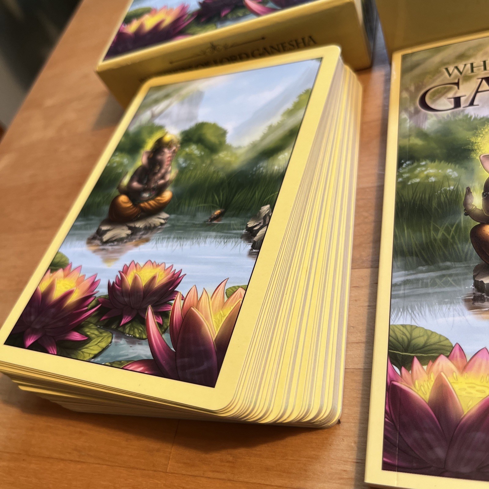 Whispers of Lord Ganesha by Angela Hartfield, 50 Tarot Cards + Book – VERY GOOD