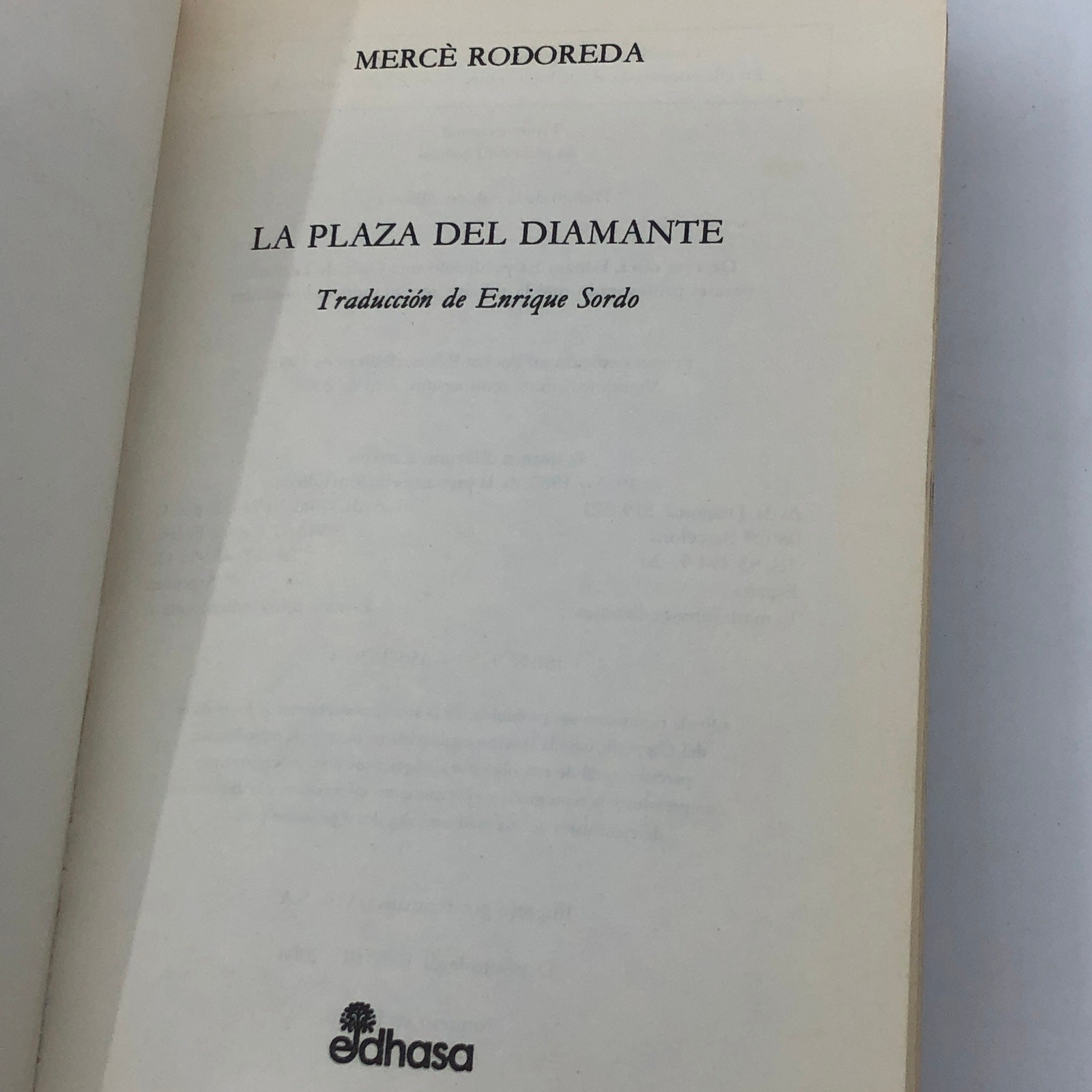 La Plaza del Diamante by Mercè Rodoreda Paperback Book Pocket Edhasa