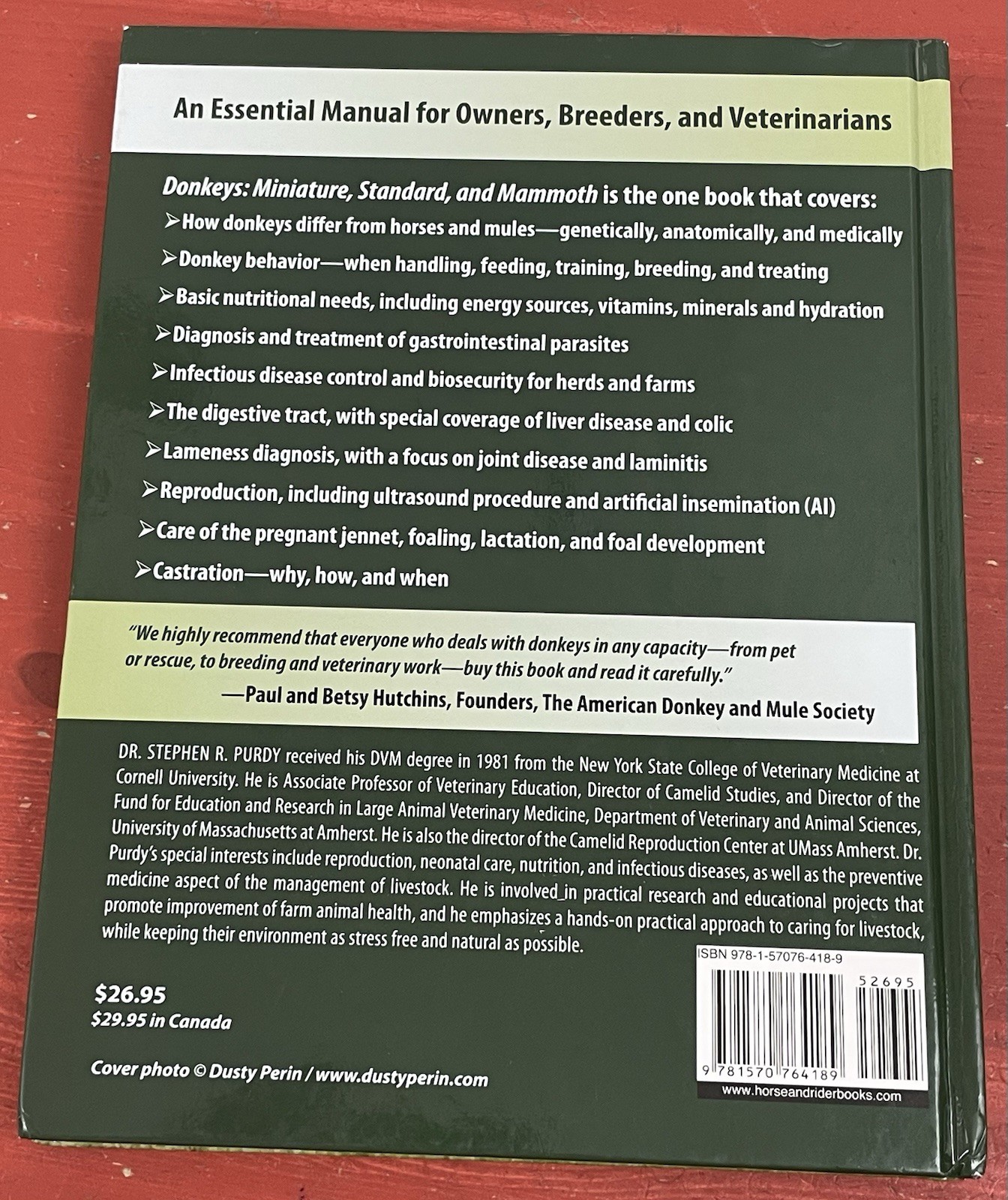 Donkeys: Miniature, Standard, Mammoth Veterinary Guide HC Stephen R. Purdy 2012
