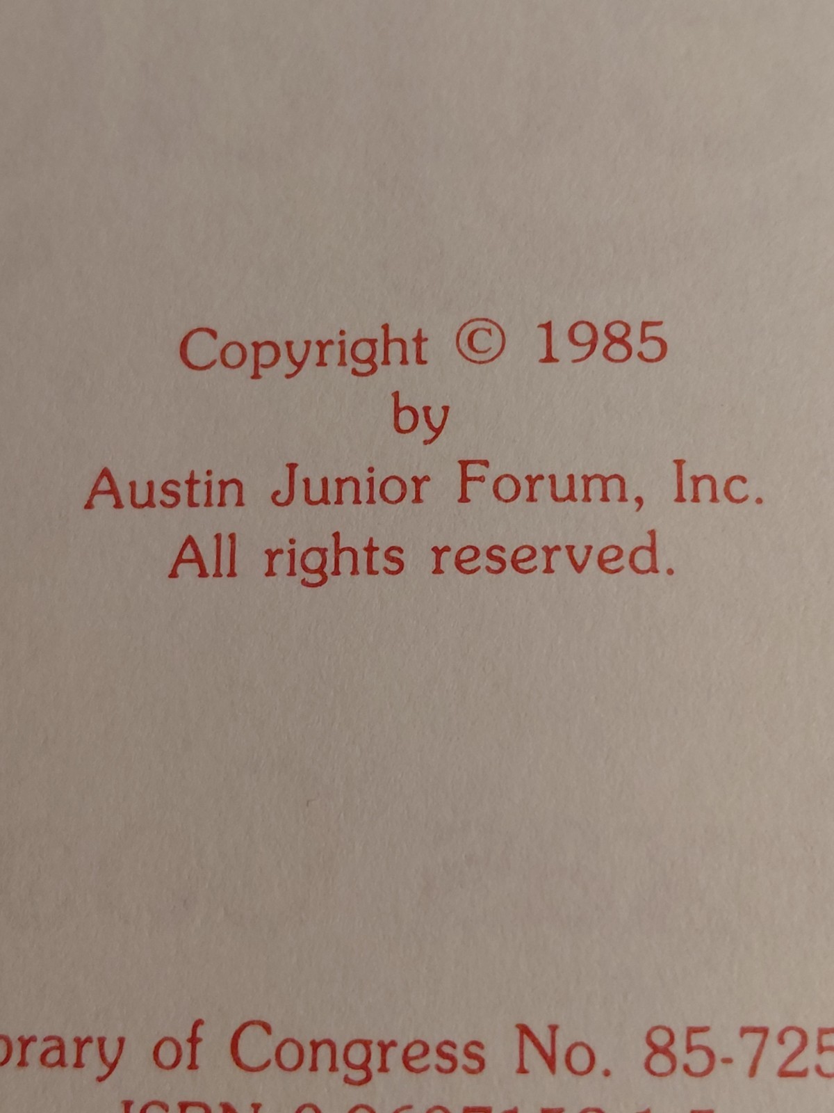 Cookbook LONE STAR LEGACY II A Texas 1985 VINTAGE First Printing