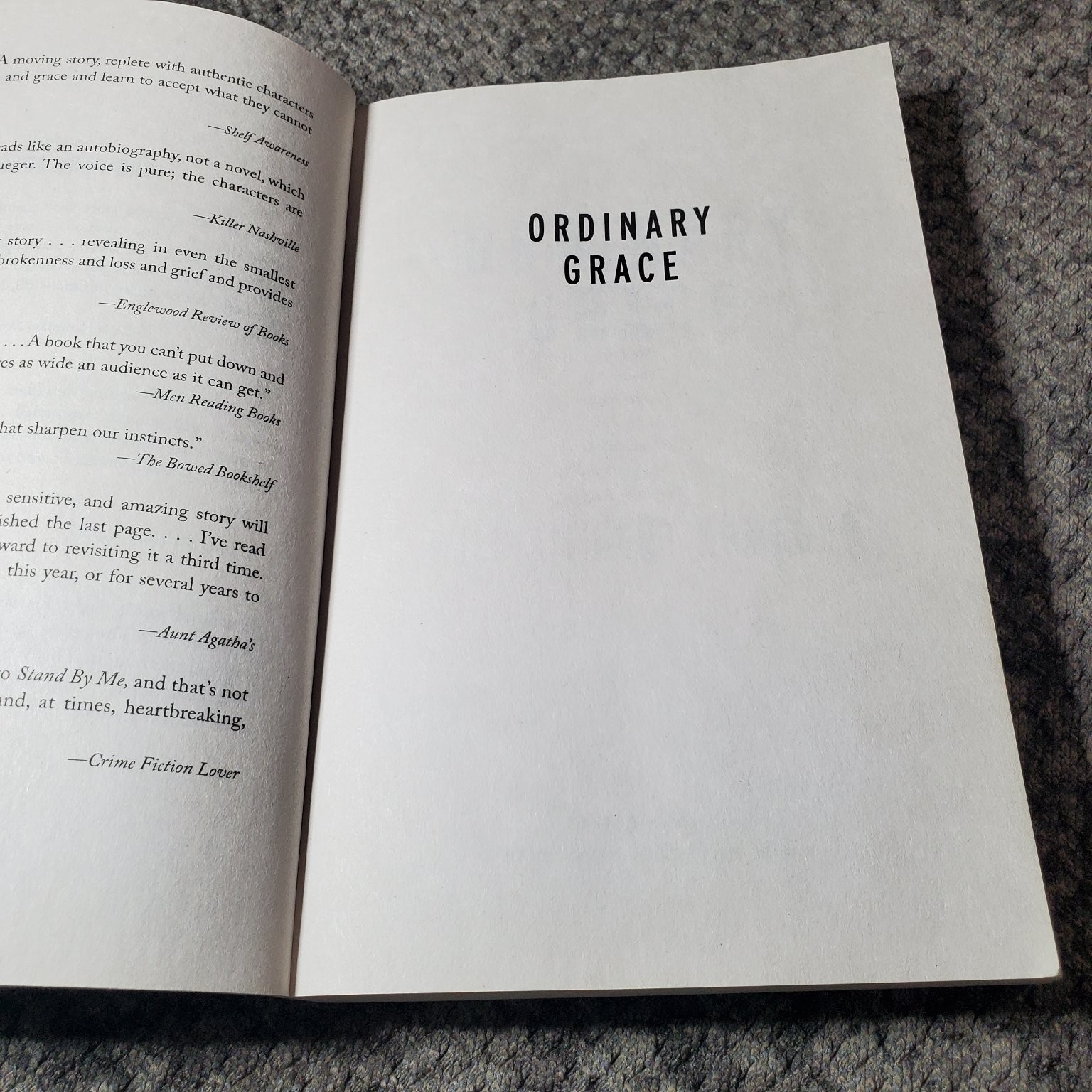 Ordinary Grace William Kent Krueger 2014 First Atria Paperback Edgar Award