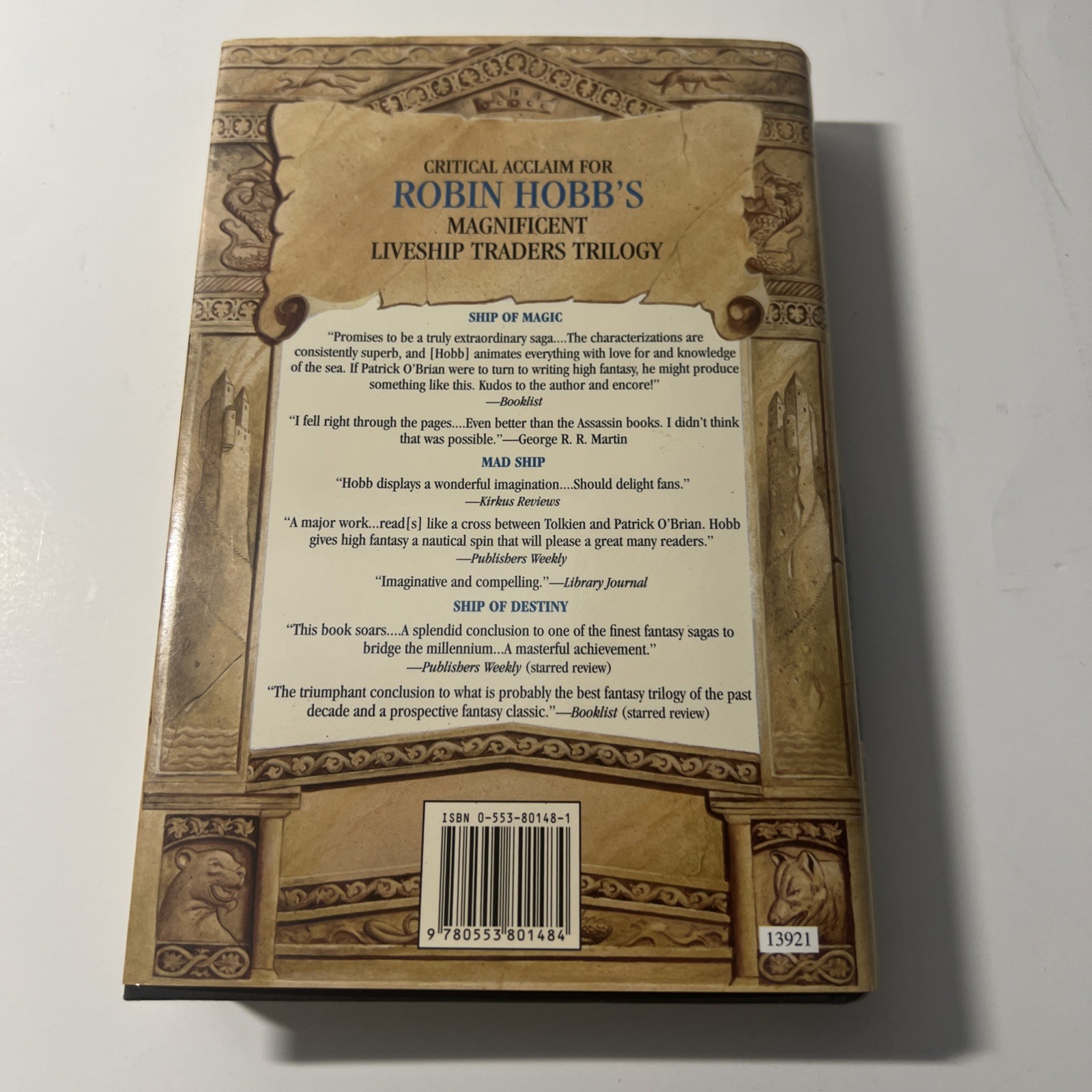 Robin Hobb Fool’s Errand Tawny Man Series #1 Hard Cover DJ Like New BCE