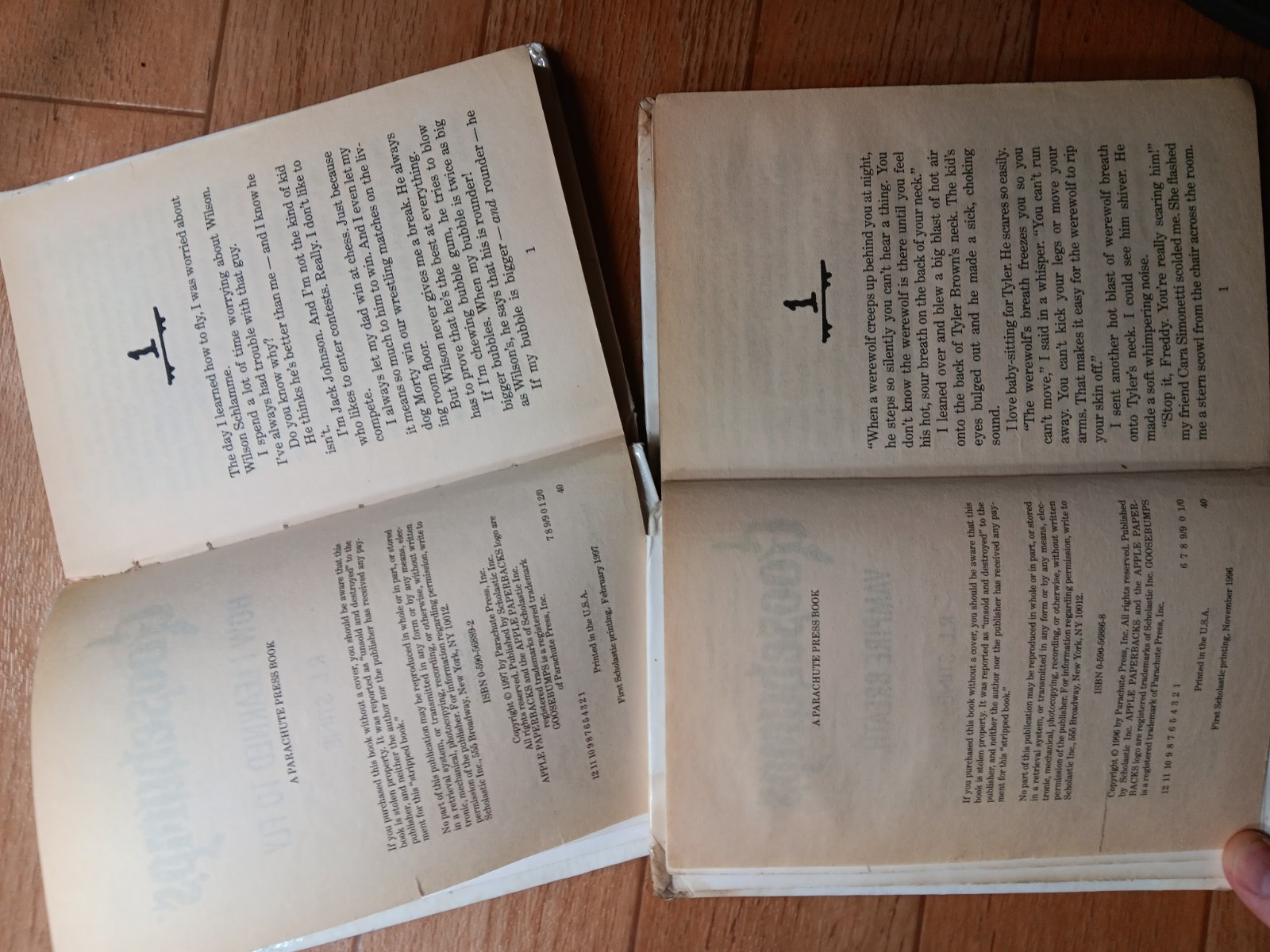 2 Goosebumps Hardcover Hardback 1st Edition Vampire Breath, How I Learned To Fly