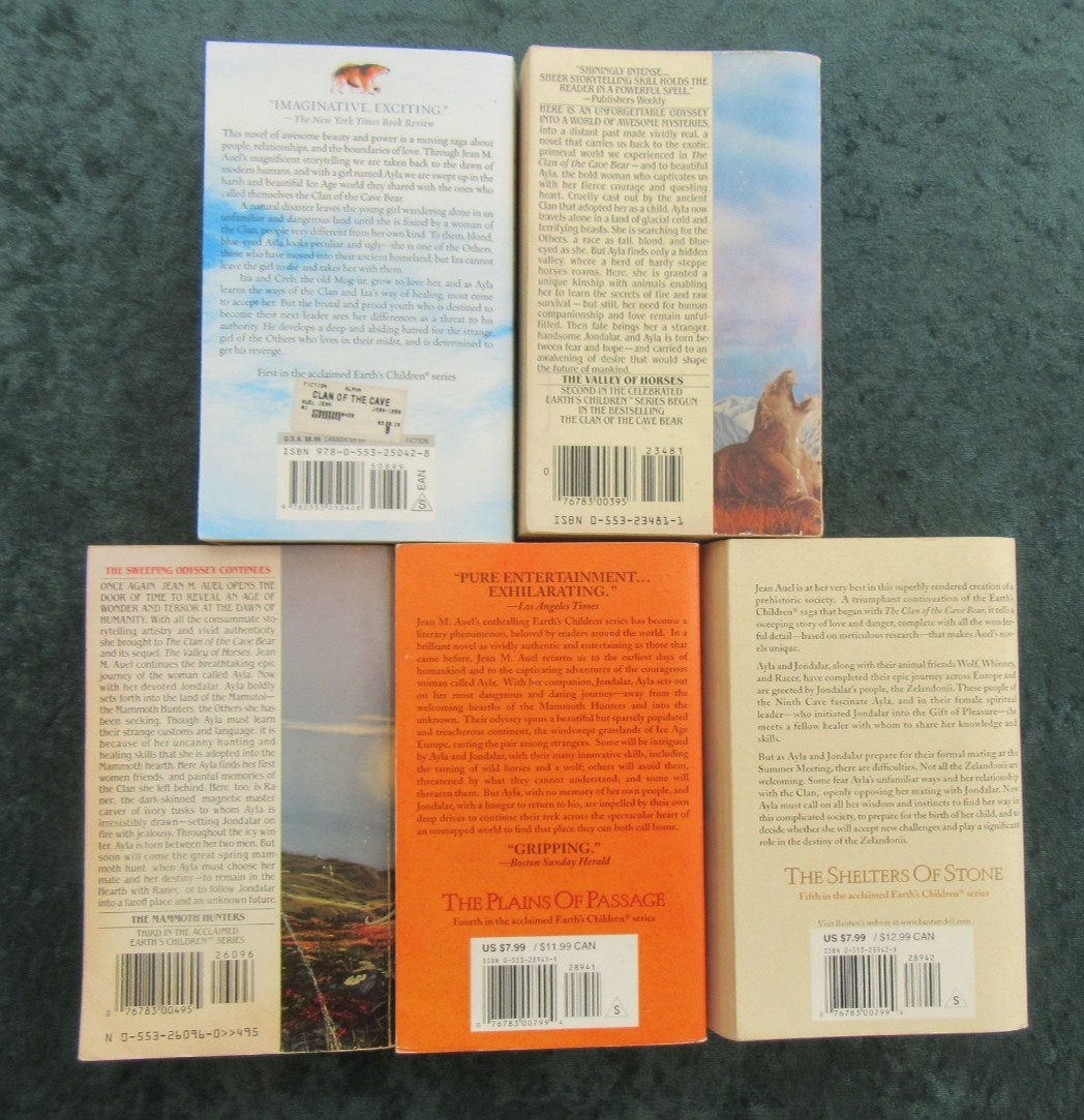 LOT #1 – 5 TRADE PB EARTH’S CHILDREN SERIES BY JEAN M. AUEL: CLAN OF CAVE BEAR +