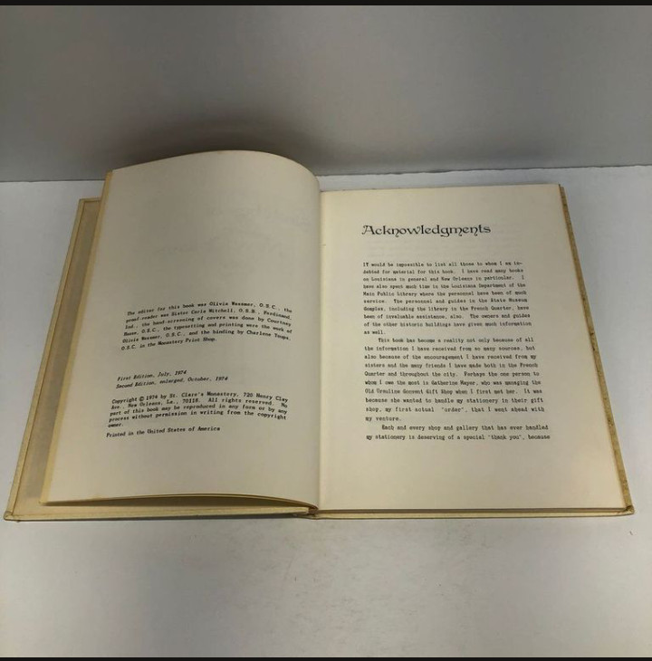 Sketches of New Orleans Olivia wassmer 1974 Hardcover Dust jacket Signed