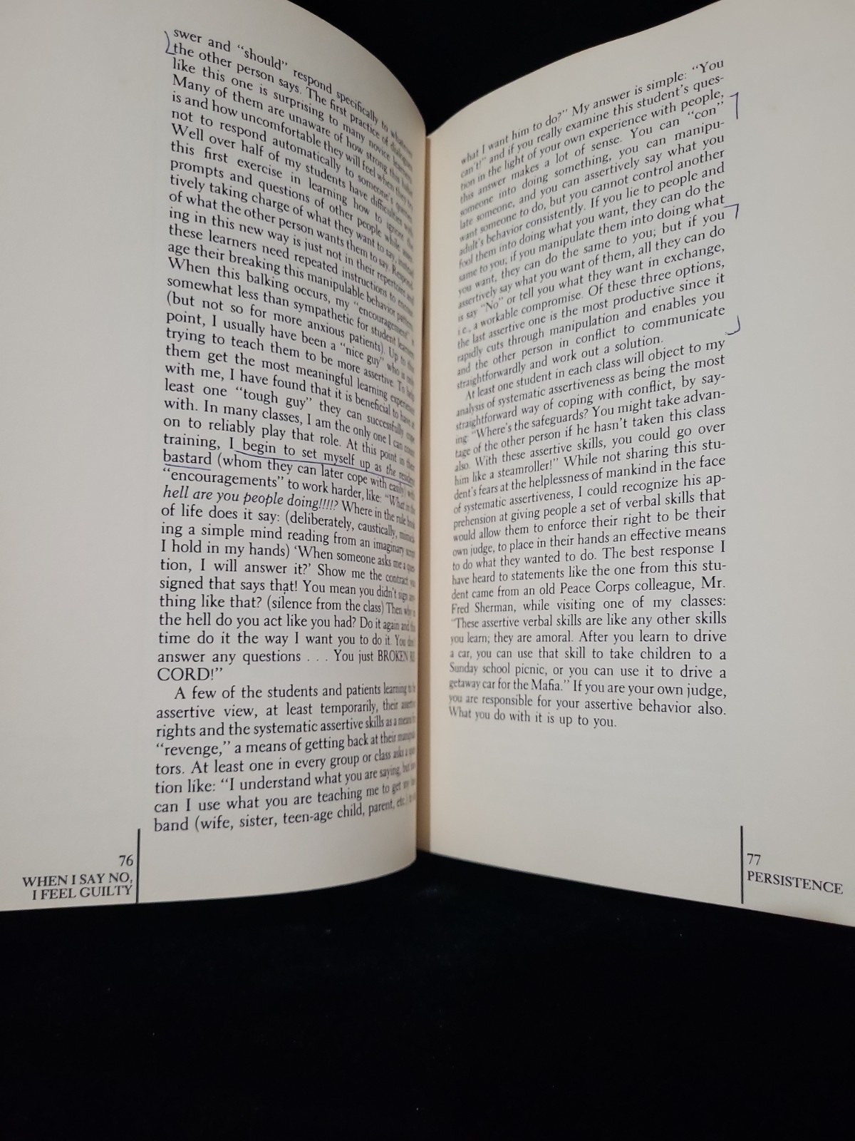 When I Say No I Feel Guilty. By Manuel J. Smith 1975 HCDJ. 1st Printing