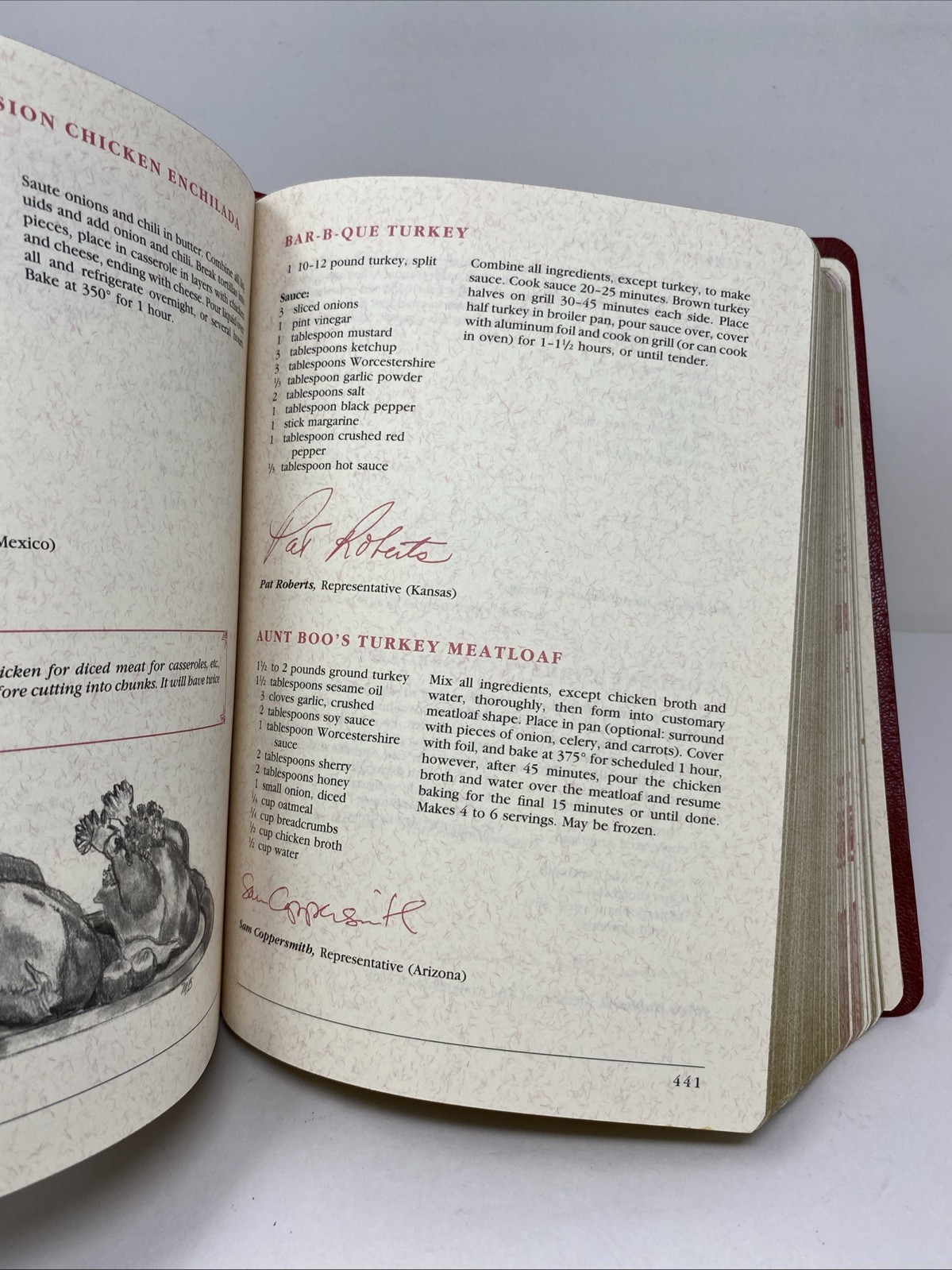 The Congressional Club Cook Book 1993 Red Faux Leather Cookbook